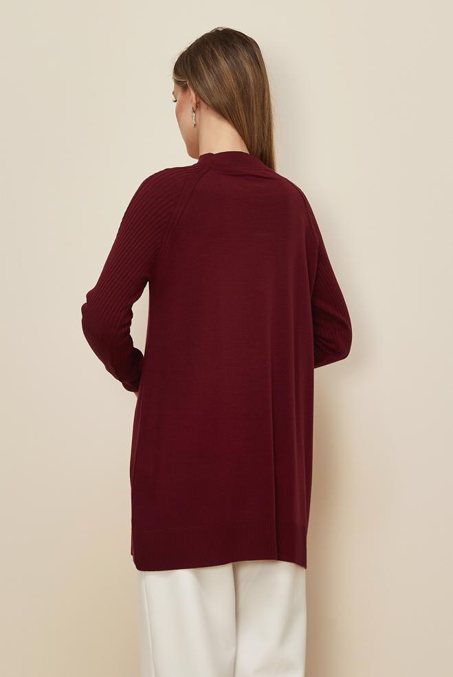 Hijab clothing CLARET RED 45816 TRİKO TUNİK 38-46 - ALVİNA