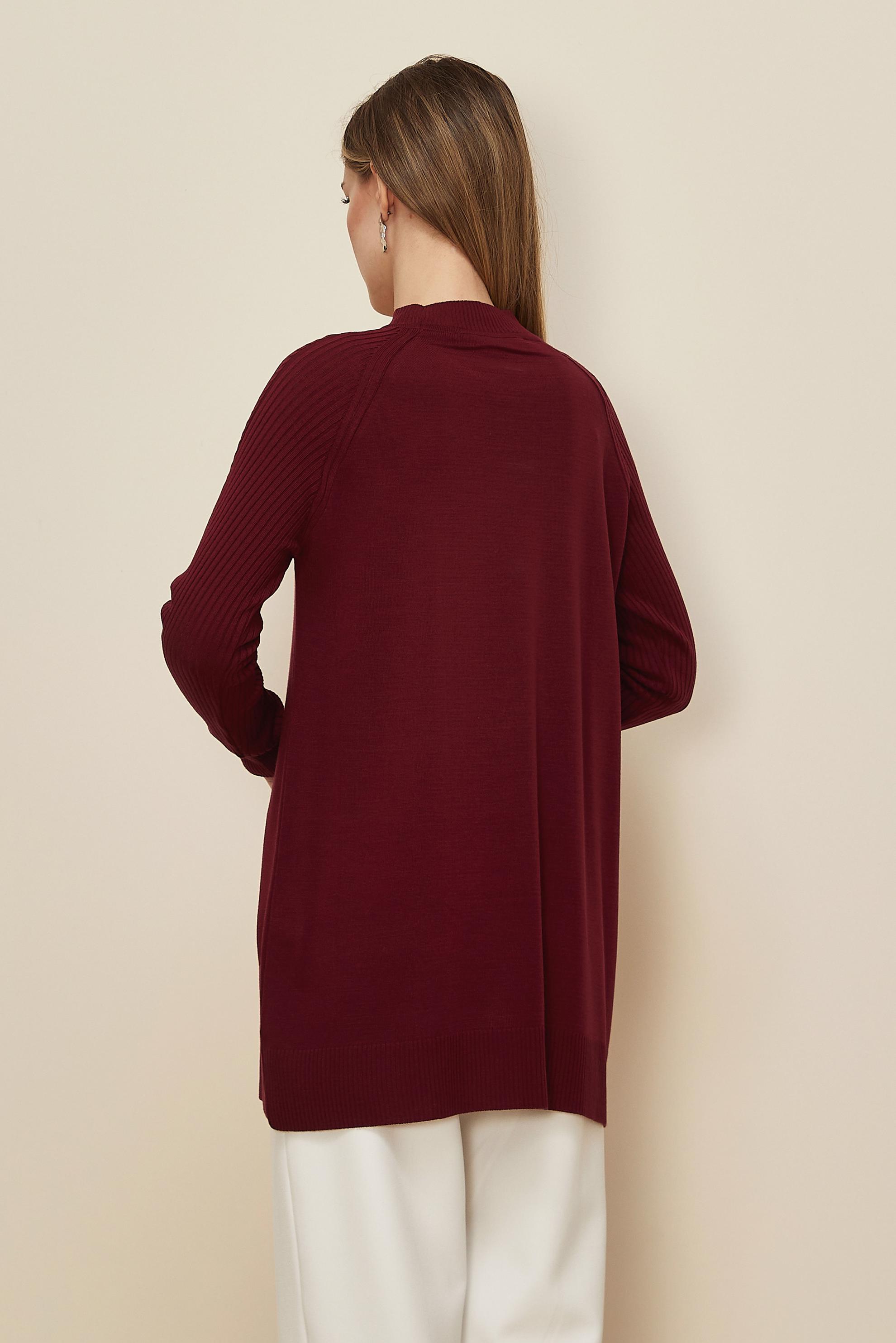 Hijab clothing CLARET RED 45816 TRİKO TUNİK 38-46