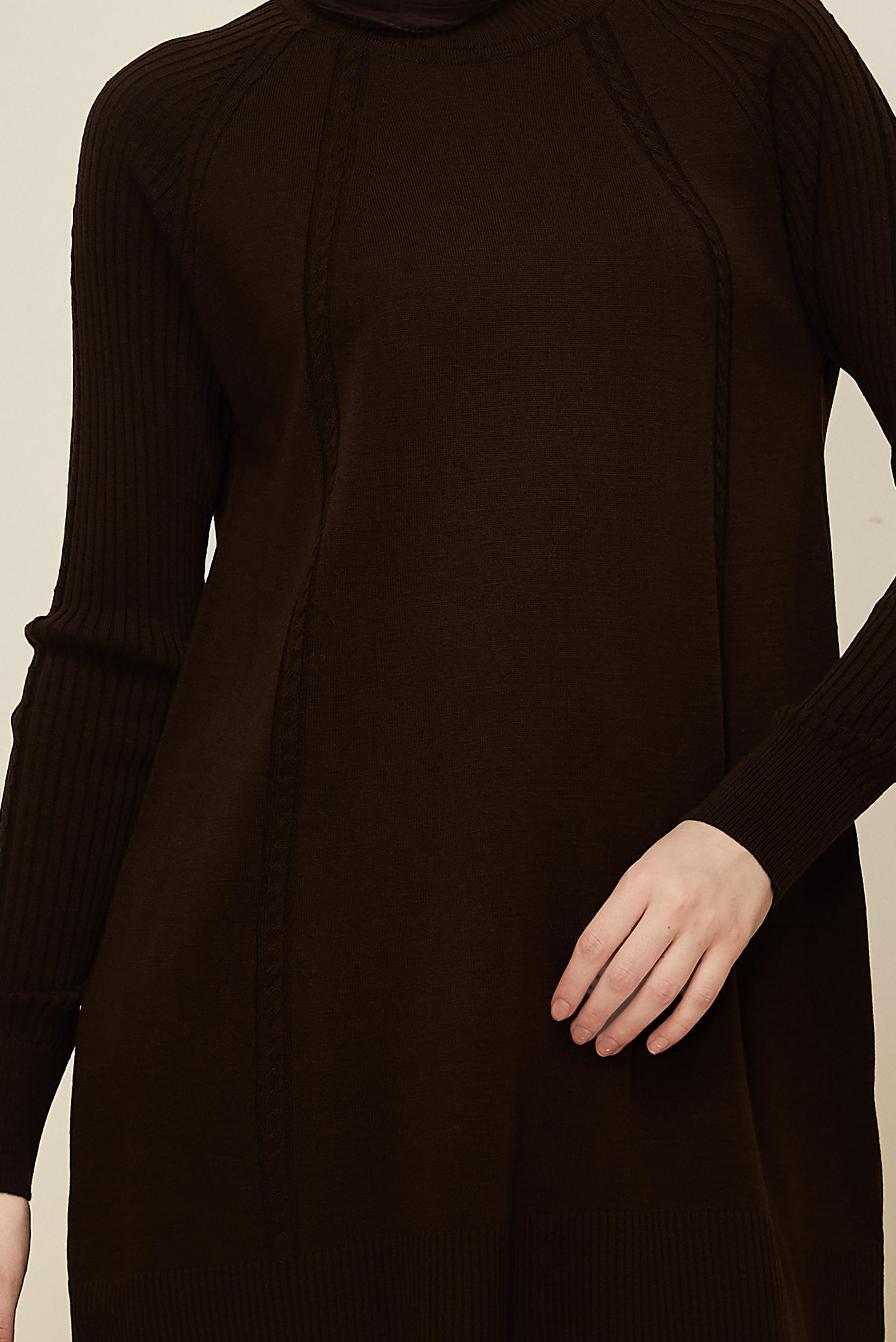 Hijab clothing BROWN 45816 TRİKO TUNİK 38-46