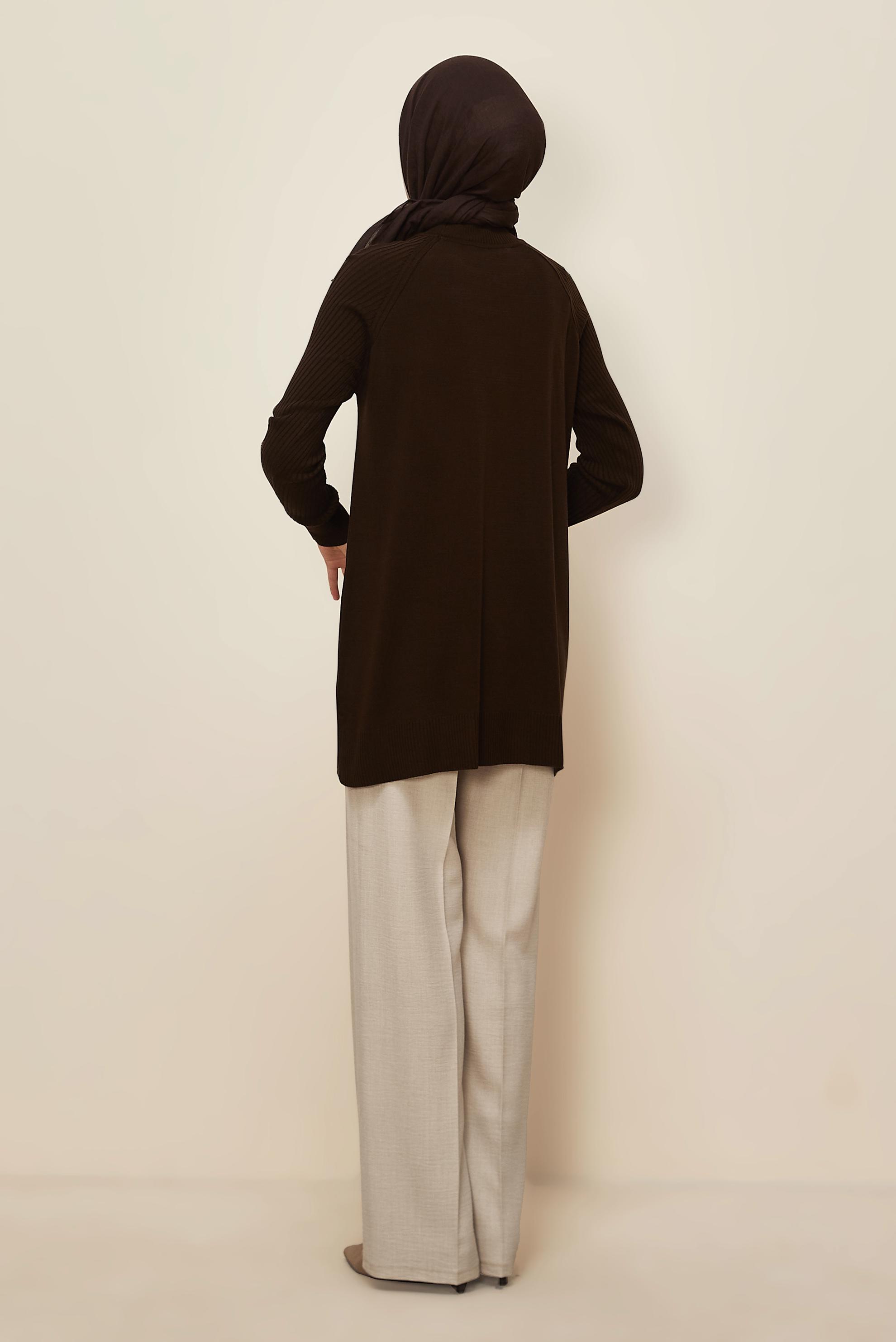 Hijab clothing BROWN 45816 TRİKO TUNİK 38-46