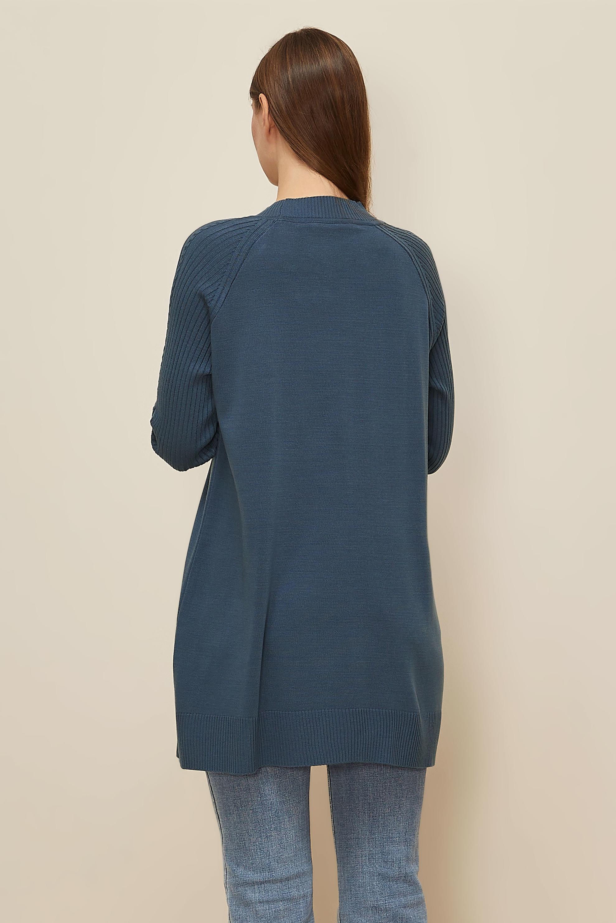 Hijab clothing NAVY BLUE 45816 TRİKO TUNİK 38-46