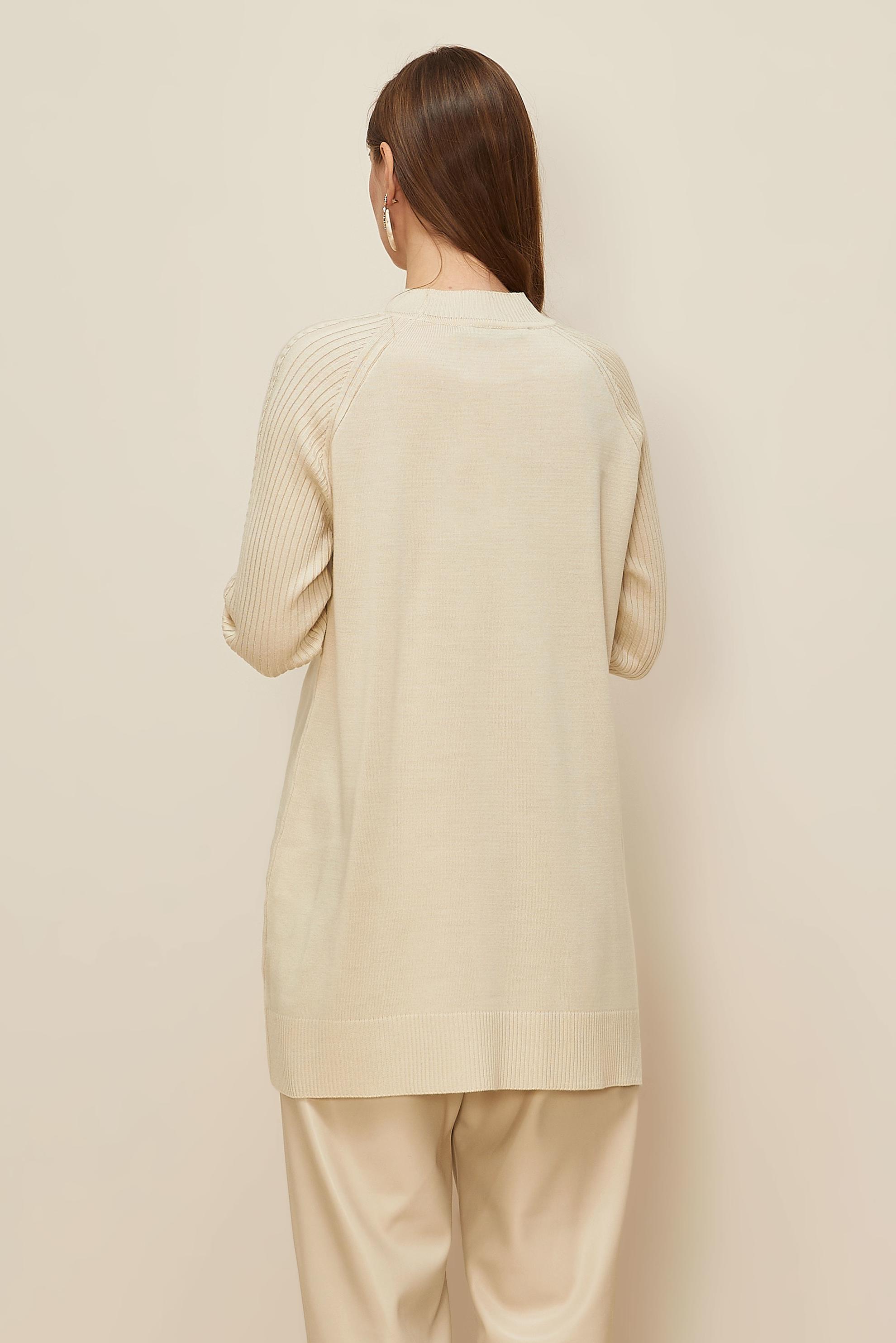 Hijab clothing BEIGE 45816 TRİKO TUNİK 38-46