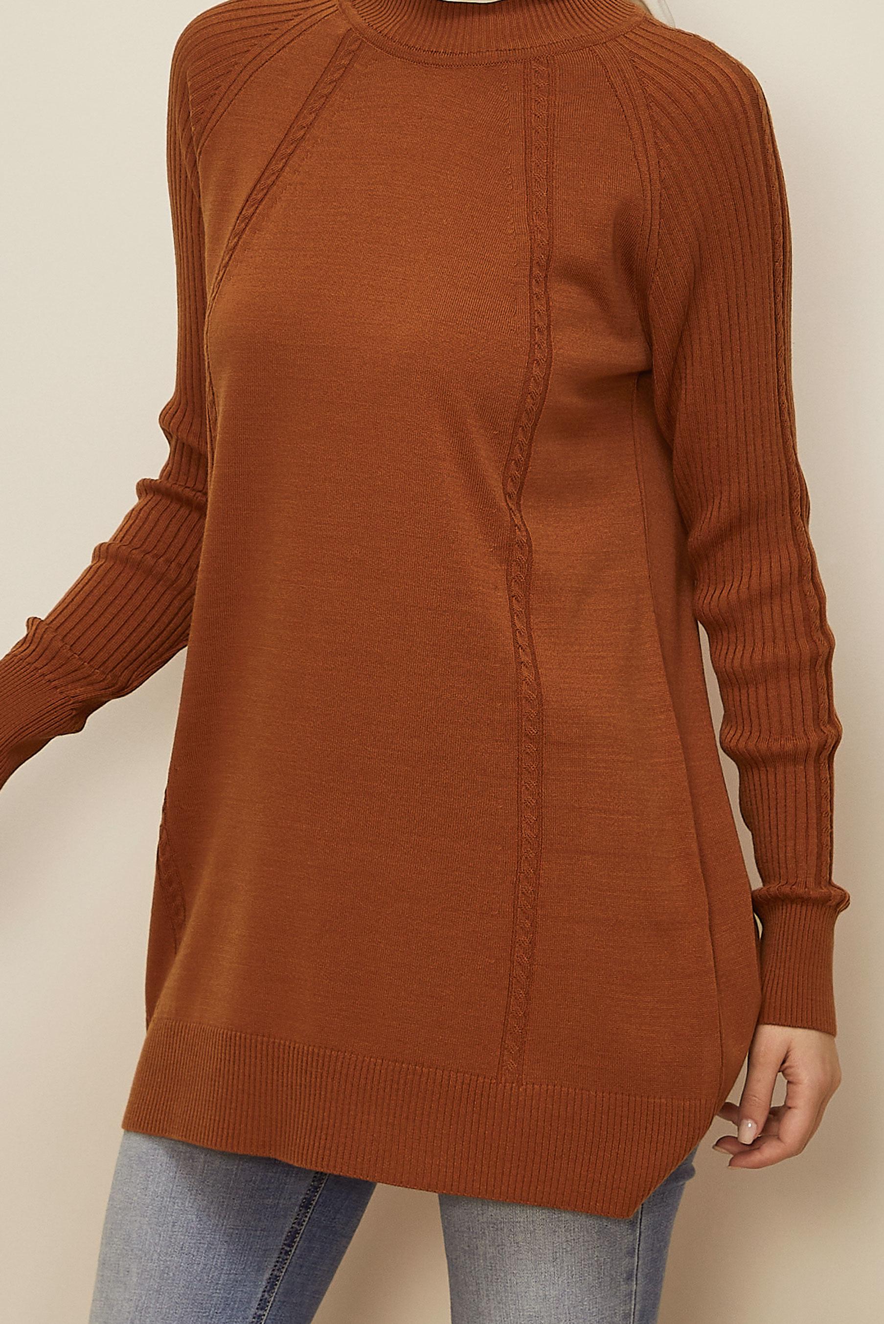 Tesettür giyim TURUNCU TRİKO TUNİK 45816