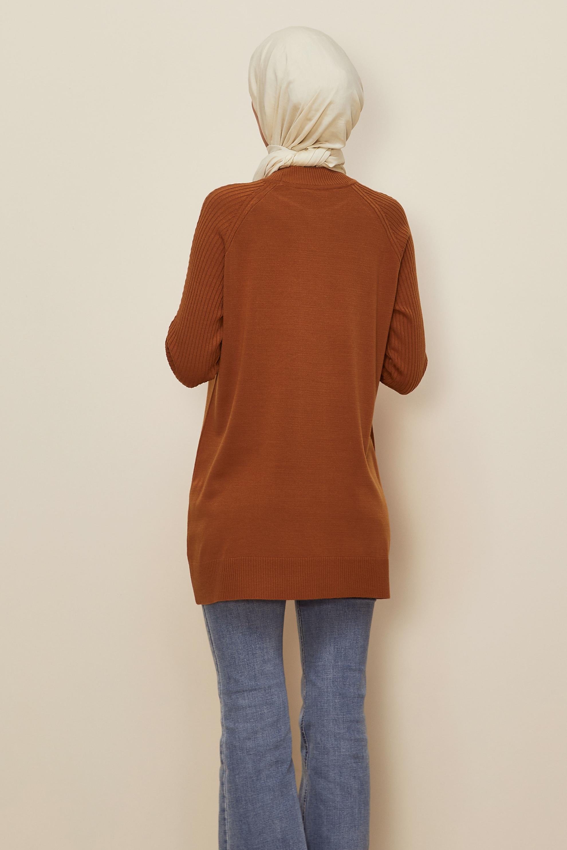 Tesettür giyim TURUNCU TRİKO TUNİK 45816