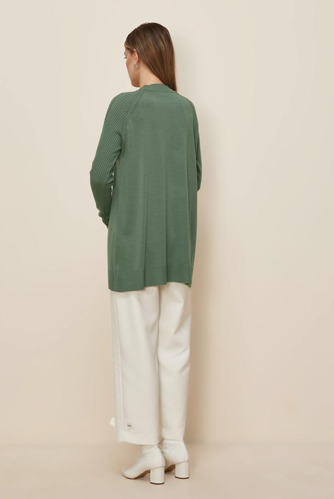 Hijab clothing GREEN 45816 TRİKO TUNİK 38-46 - ALVİNA