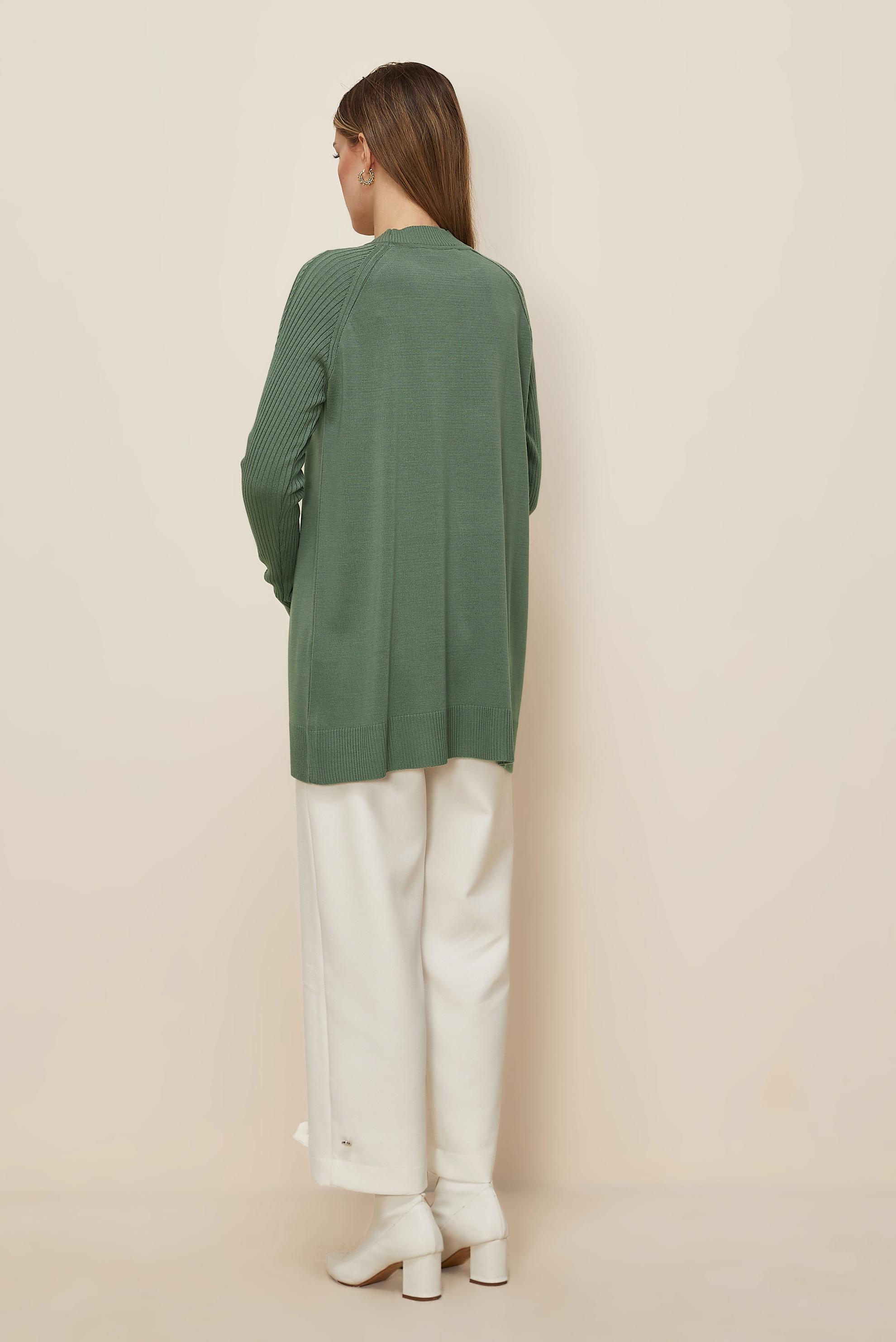 Hijab clothing GREEN 45816 TRİKO TUNİK 38-46