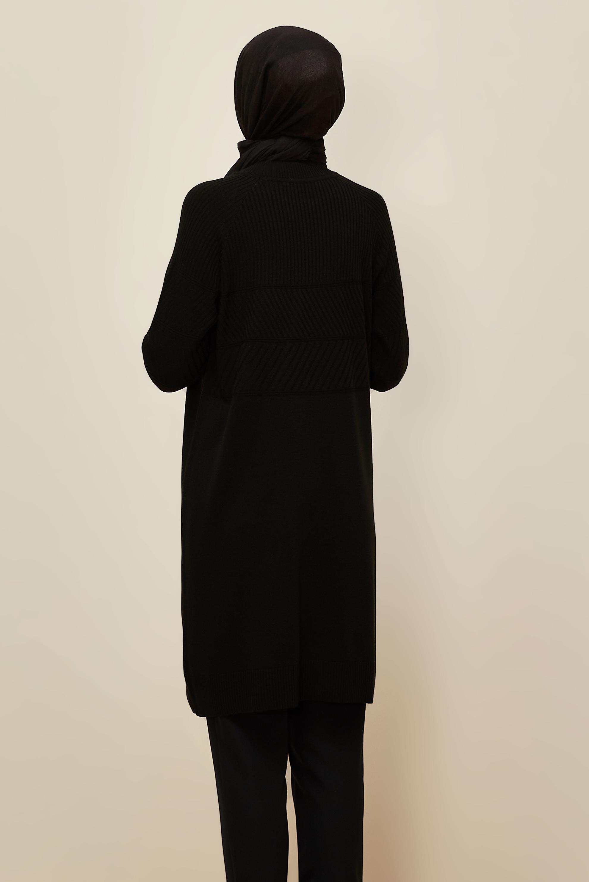 Tesettür giyim SİYAH TRİKO TUNİK 45818