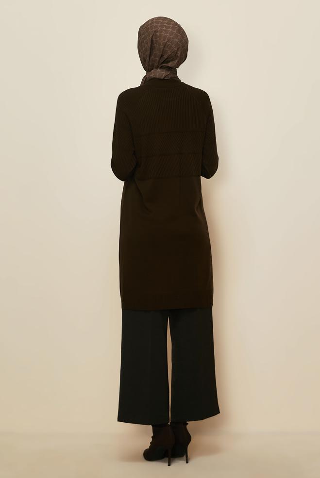 Hijab clothing BROWN KNITWEAR TUNIC 45818 - ALVİNA