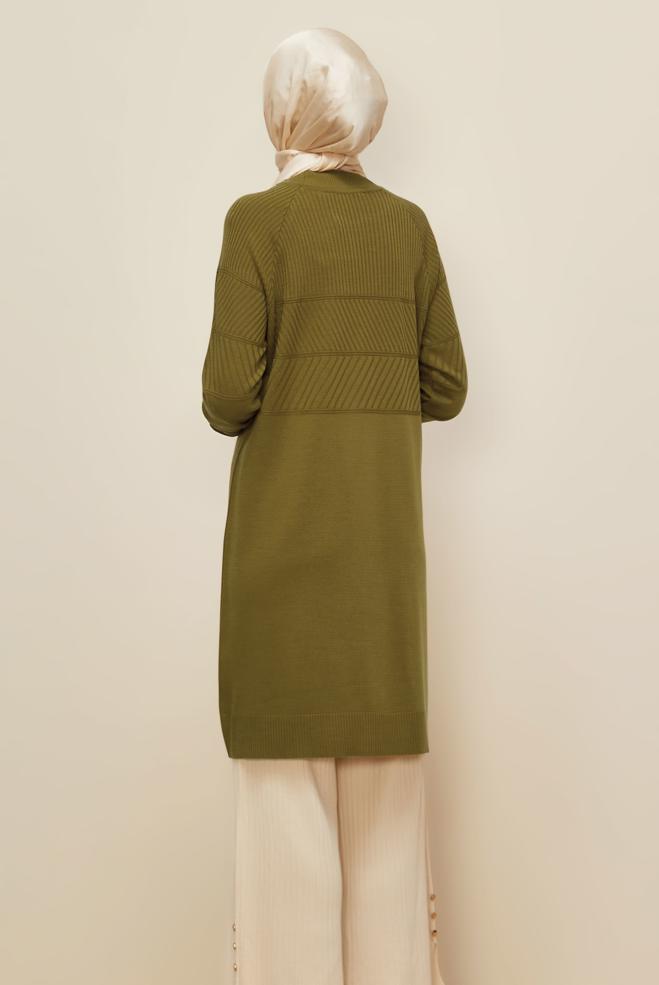 Vêtements hijab VERT TUNIQUE EN MAILLE 45818 - ALVİNA