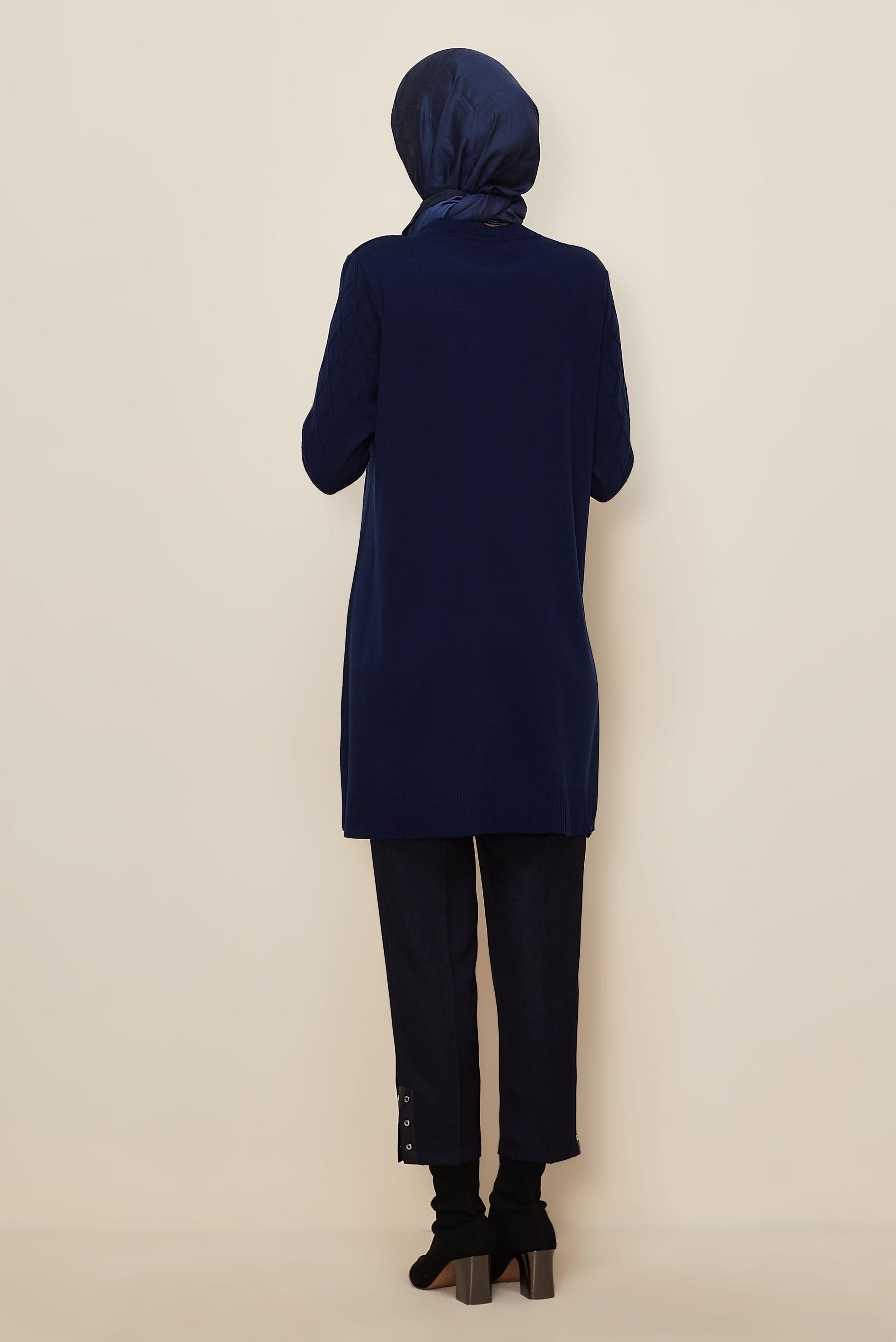 Tesettür giyim LACİVERT TRİKO TUNİK 45819