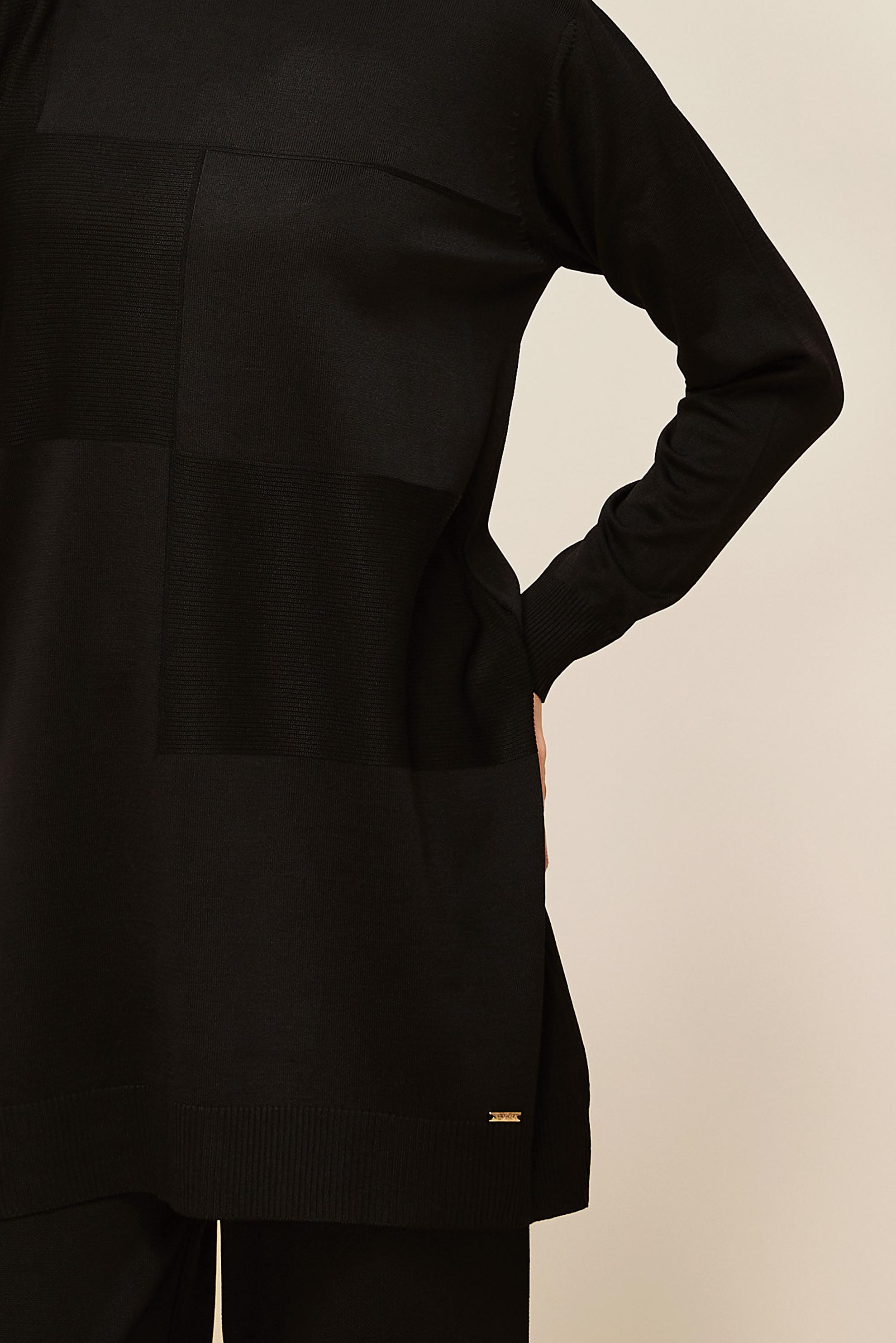 Tesettür giyim SİYAH TRİKO TUNİK 45840