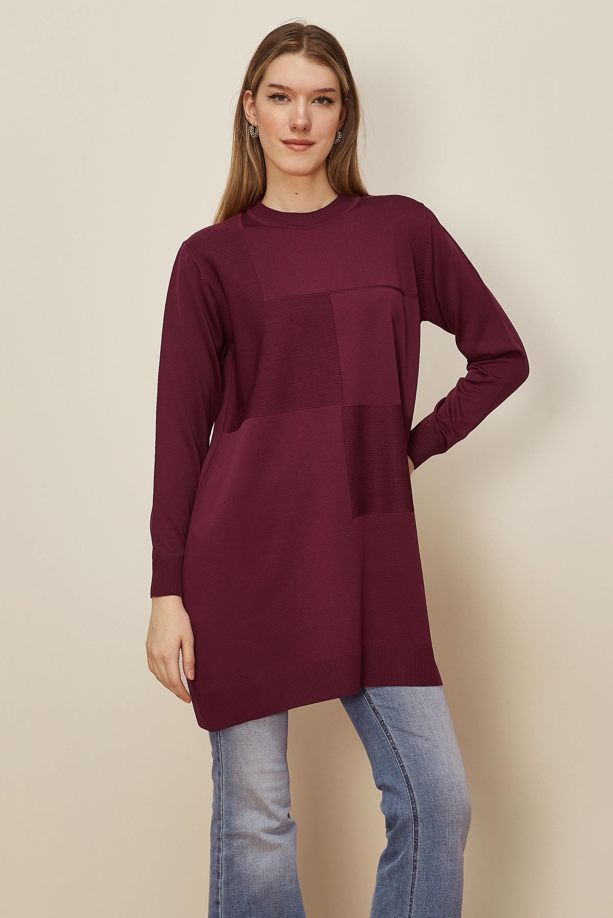 Hijab clothing CLARET RED KNITWEAR TUNIC 45840