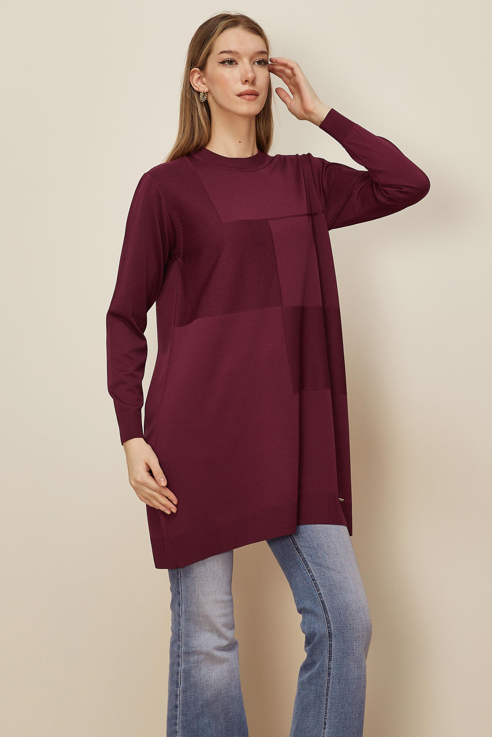 Hijab clothing CLARET RED KNITWEAR TUNIC 45840