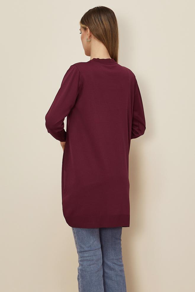 Tesettür giyim BORDO TRİKO TUNİK 45840 - ALVİNA