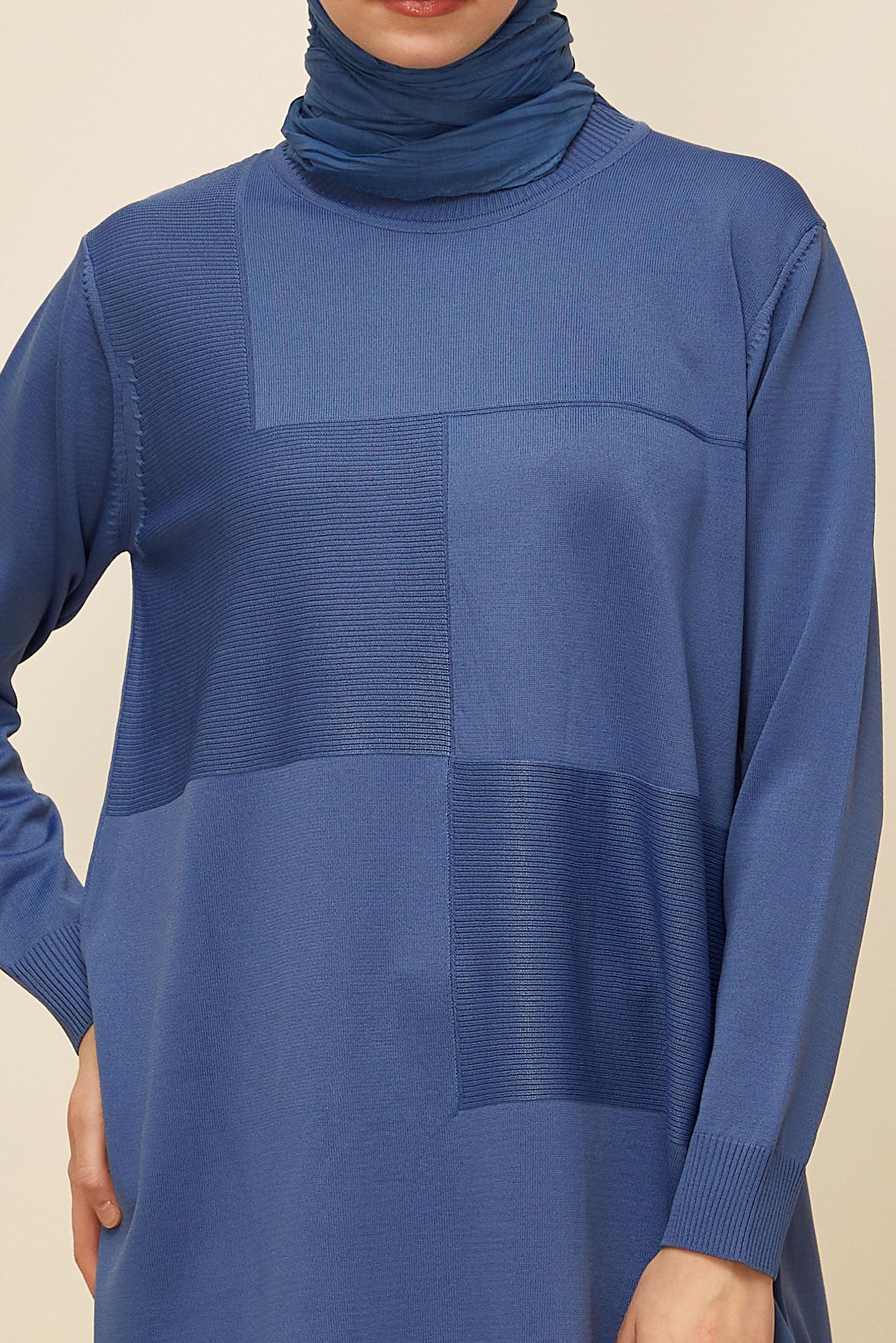 Tesettür giyim LACİVERT TRİKO TUNİK 45840