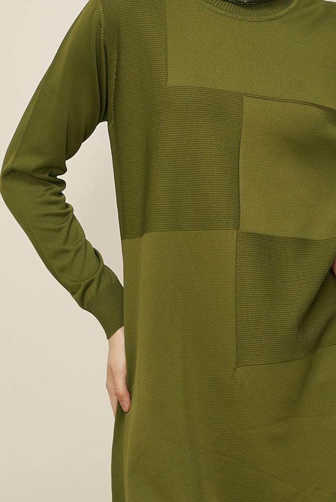 Tesettür giyim YEŞİL TRİKO TUNİK 45840 - ALVİNA