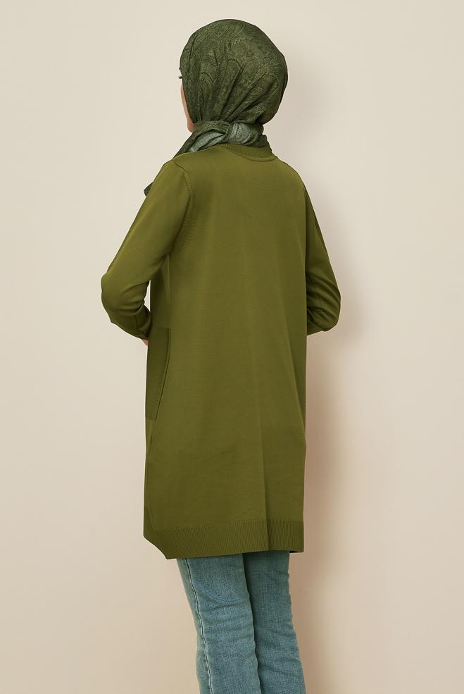 Tesettür giyim YEŞİL TRİKO TUNİK 45840 - ALVİNA