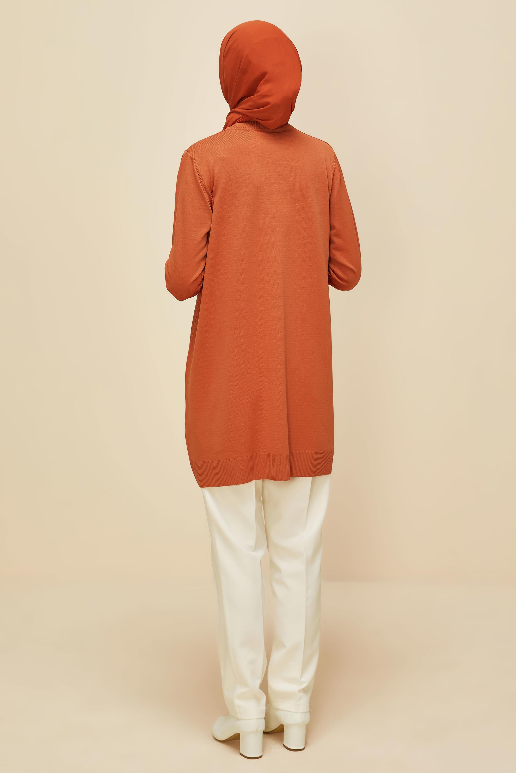 Tesettür giyim TURUNCU TRİKO TUNİK 45840