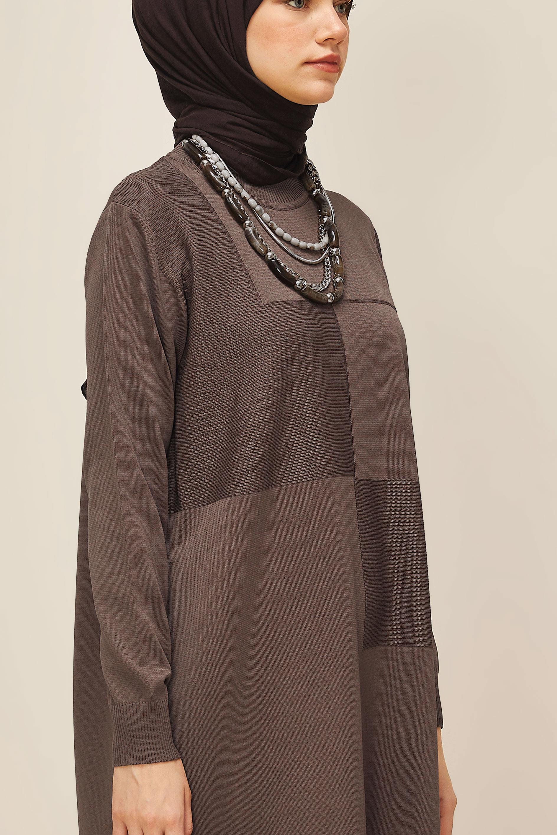 Tesettür giyim KAHVE TRİKO TUNİK 45840