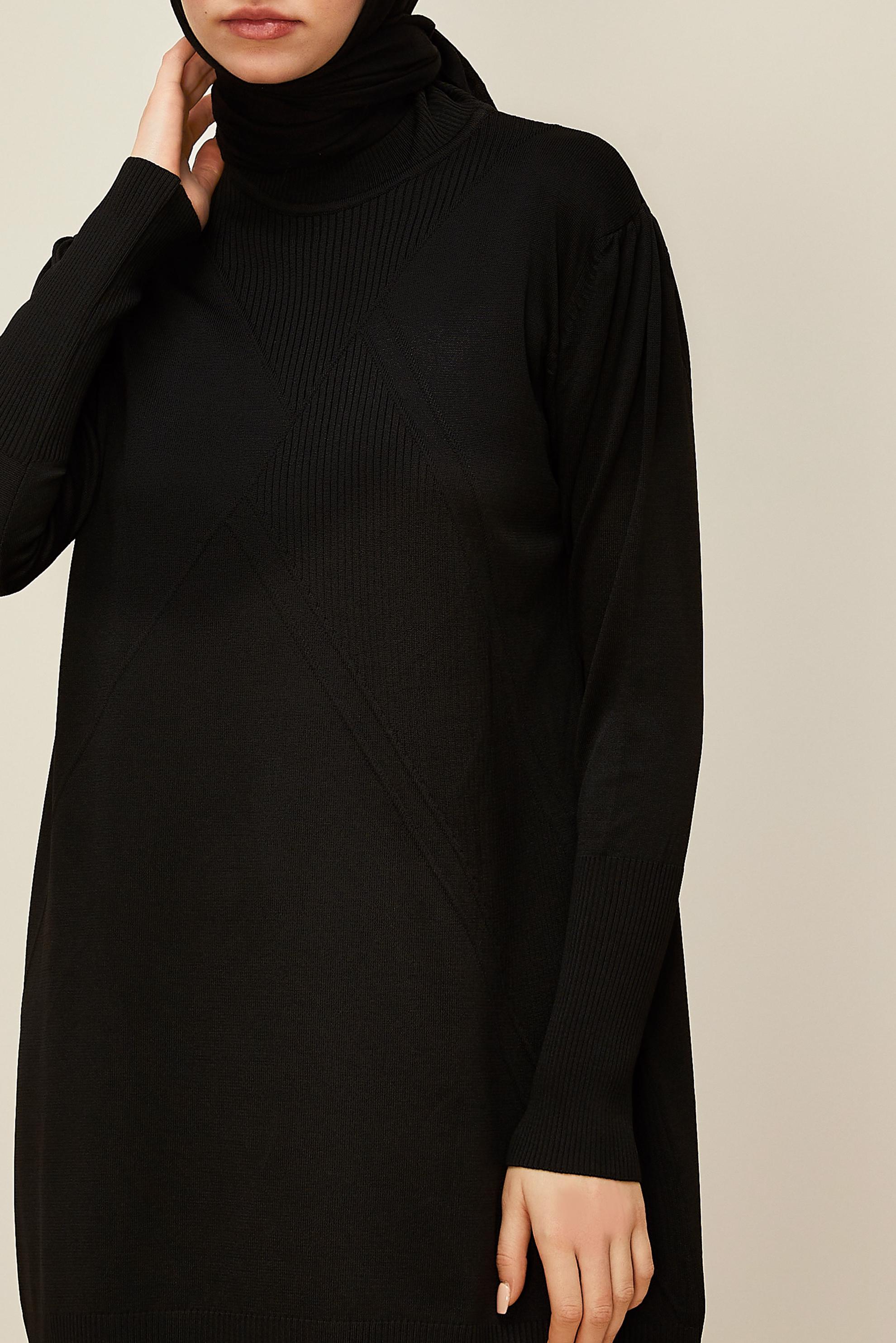 Vêtements hijab NOIR TUNIQUE EN MAILLE 45841