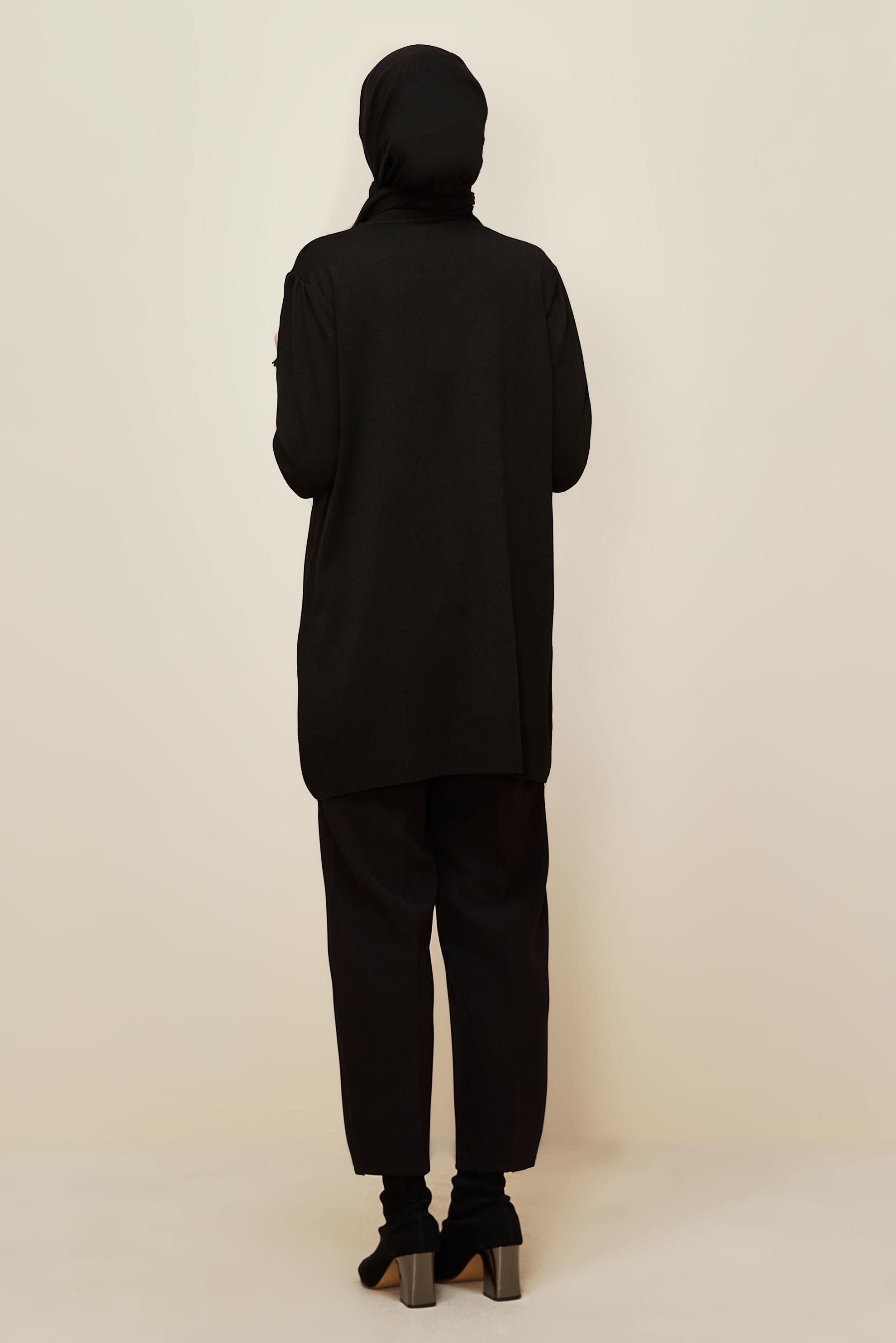 Vêtements hijab NOIR TUNIQUE EN MAILLE 45841