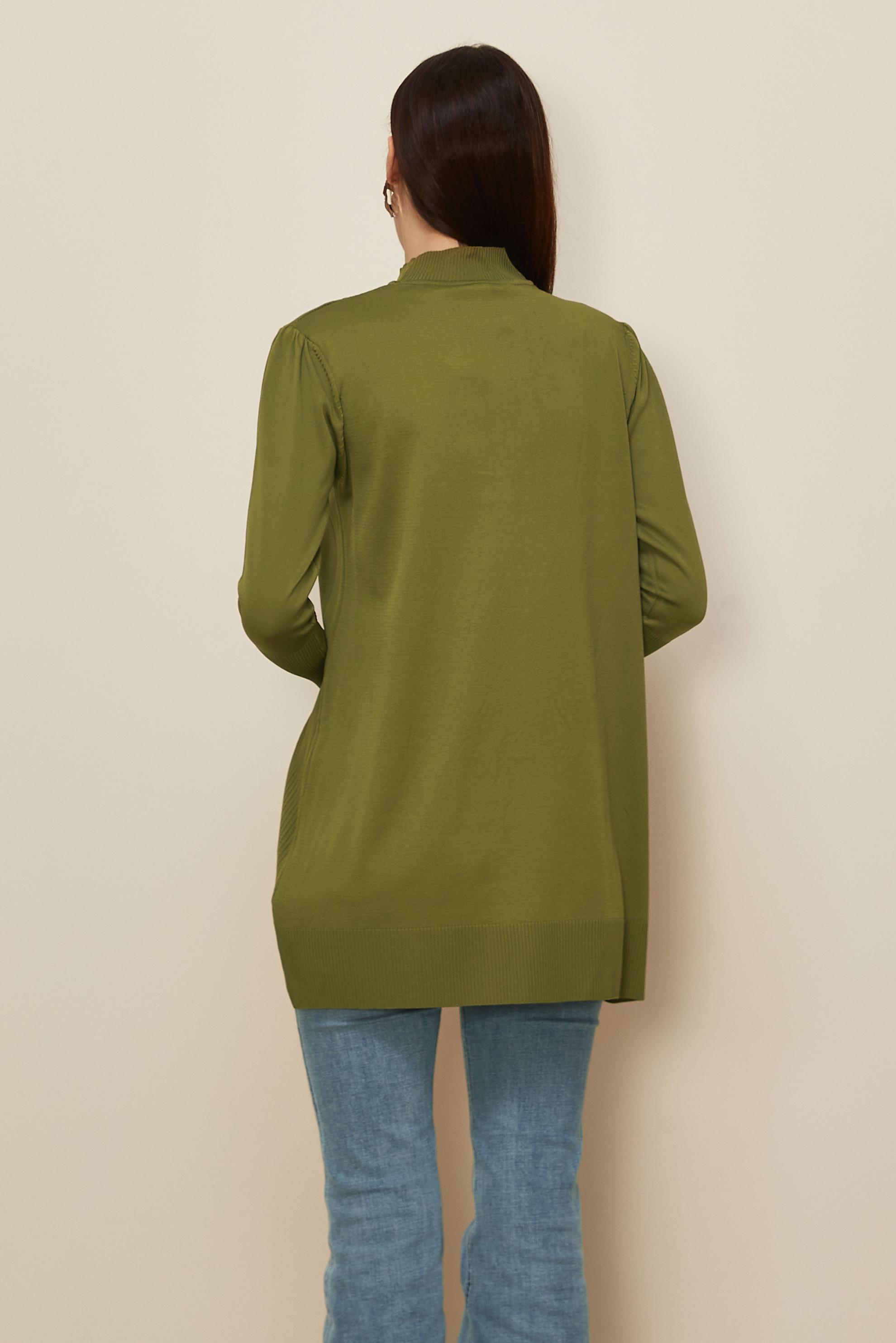 Tesettür giyim YEŞİL 45841 TRİKO TUNİK 38-46