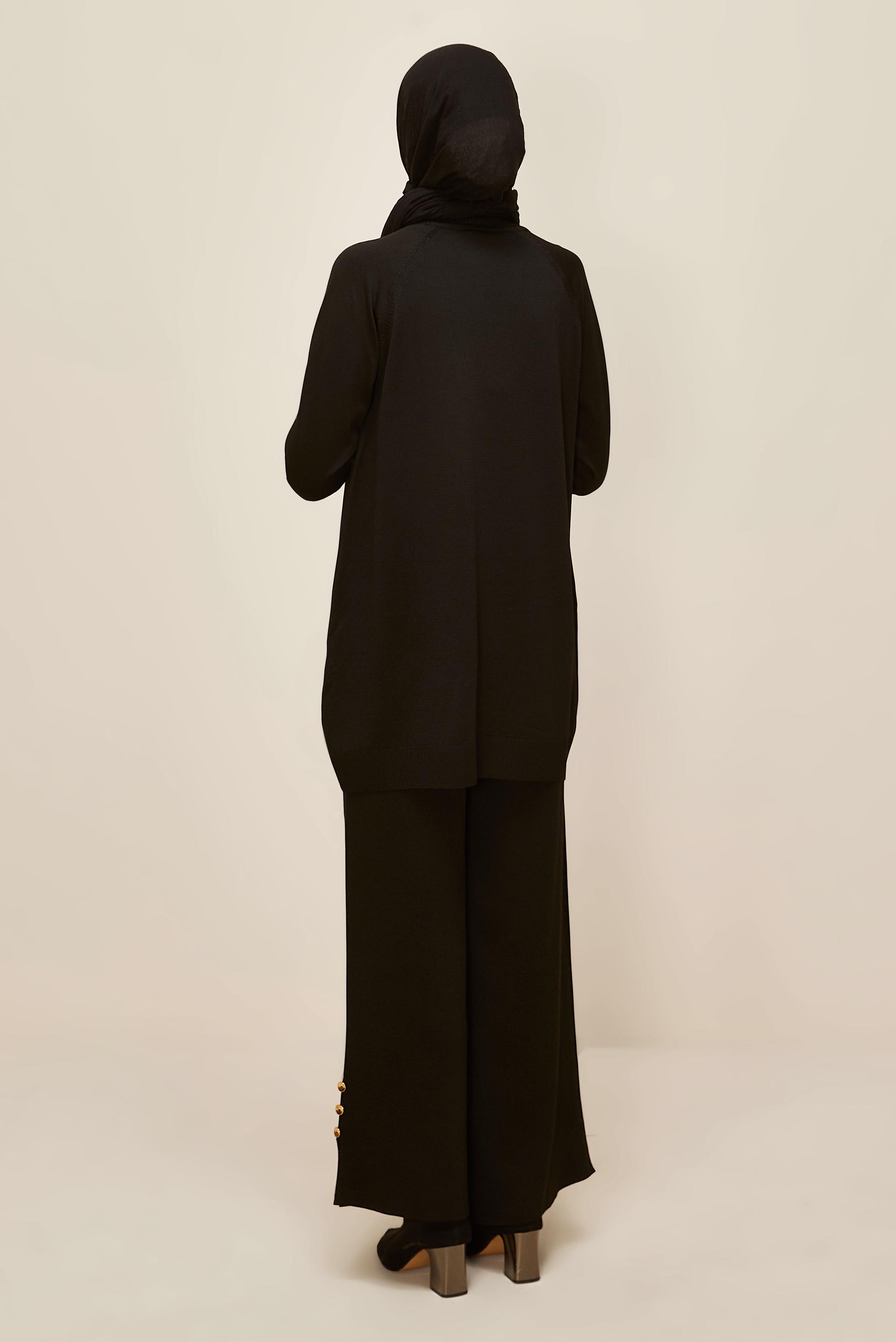 Tesettür giyim SİYAH TRİKO TUNİK 45842