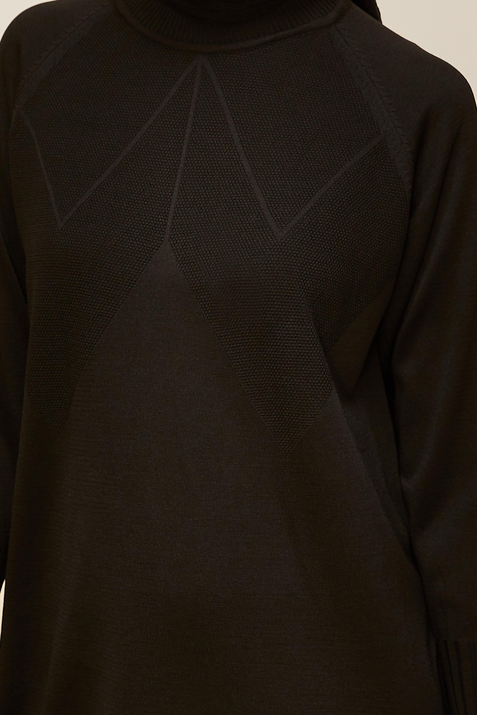 Tesettür giyim SİYAH TRİKO TUNİK 45842