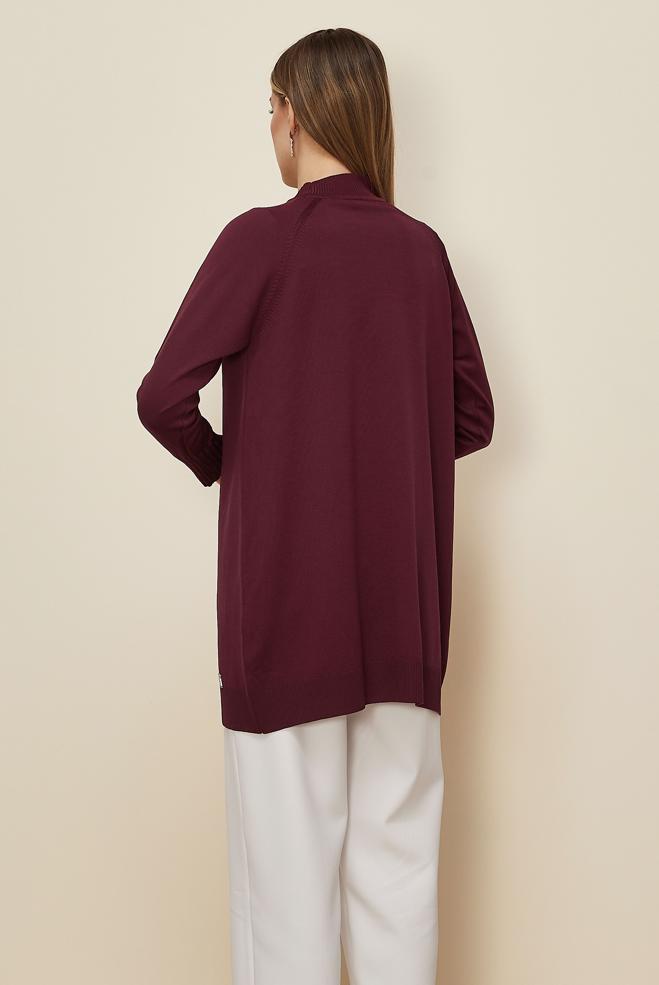 Tesettür giyim BORDO TRİKO TUNİK 45842 - ALVİNA