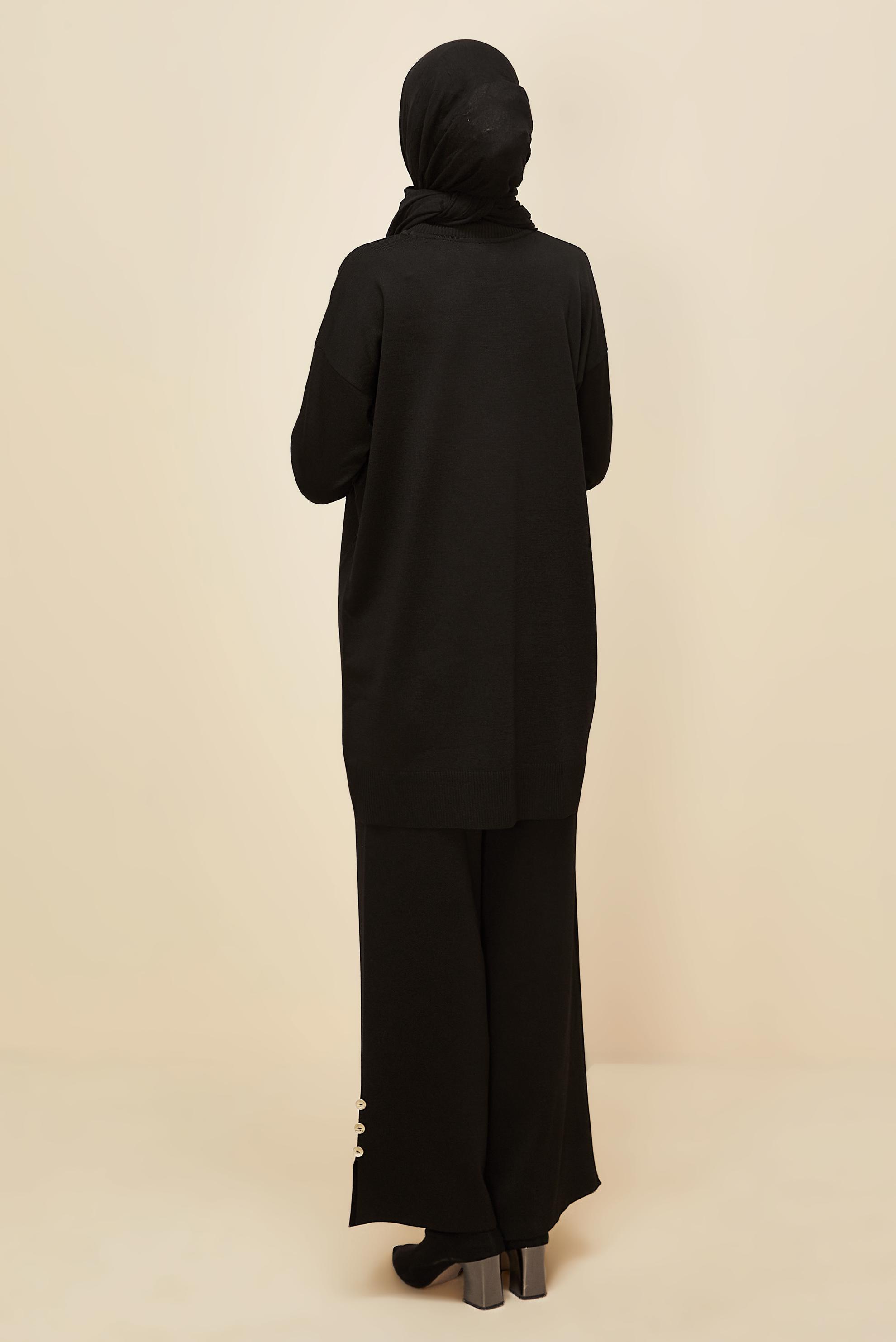 Tesettür giyim SİYAH TRİKO TUNİK 45843