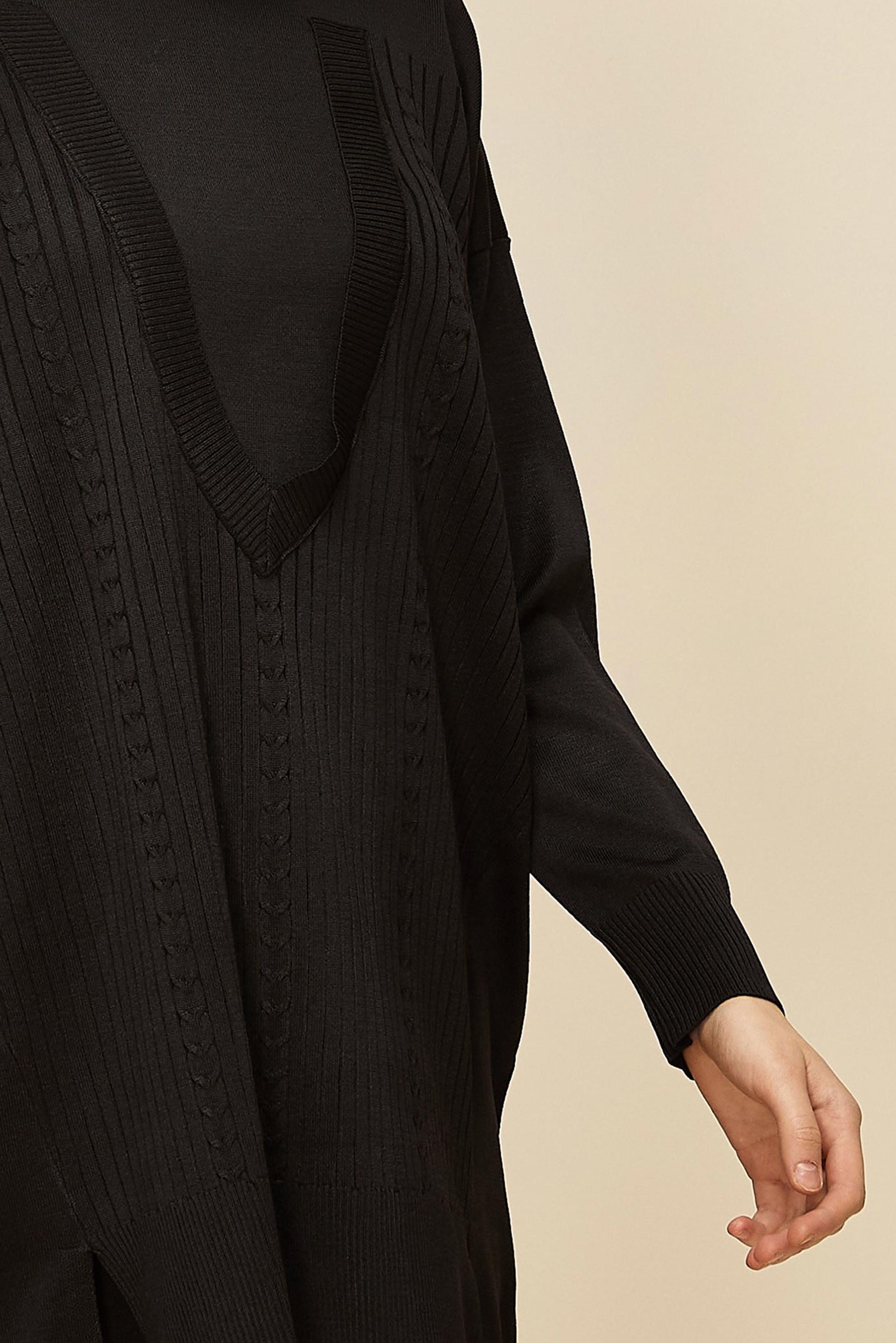 Tesettür giyim SİYAH TRİKO TUNİK 45843