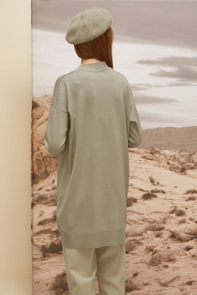 Hijab clothing BEIGE KNITWEAR TUNIC 45843 - ALVİNA