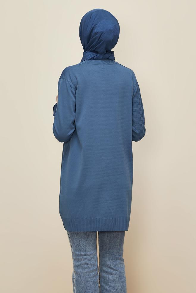Tesettür giyim LACİVERT TRİKO TUNİK 45844 - ALVİNA