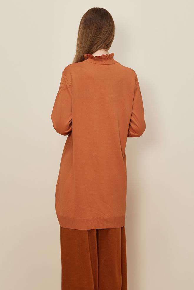 Hijab clothing ORANGE KNITWEAR TUNIC 45845 - ALVİNA