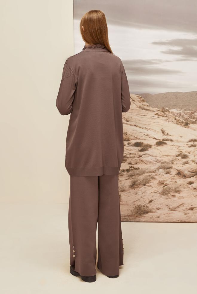 Hijab clothing BROWN KNITWEAR TUNIC 45845 - ALVİNA