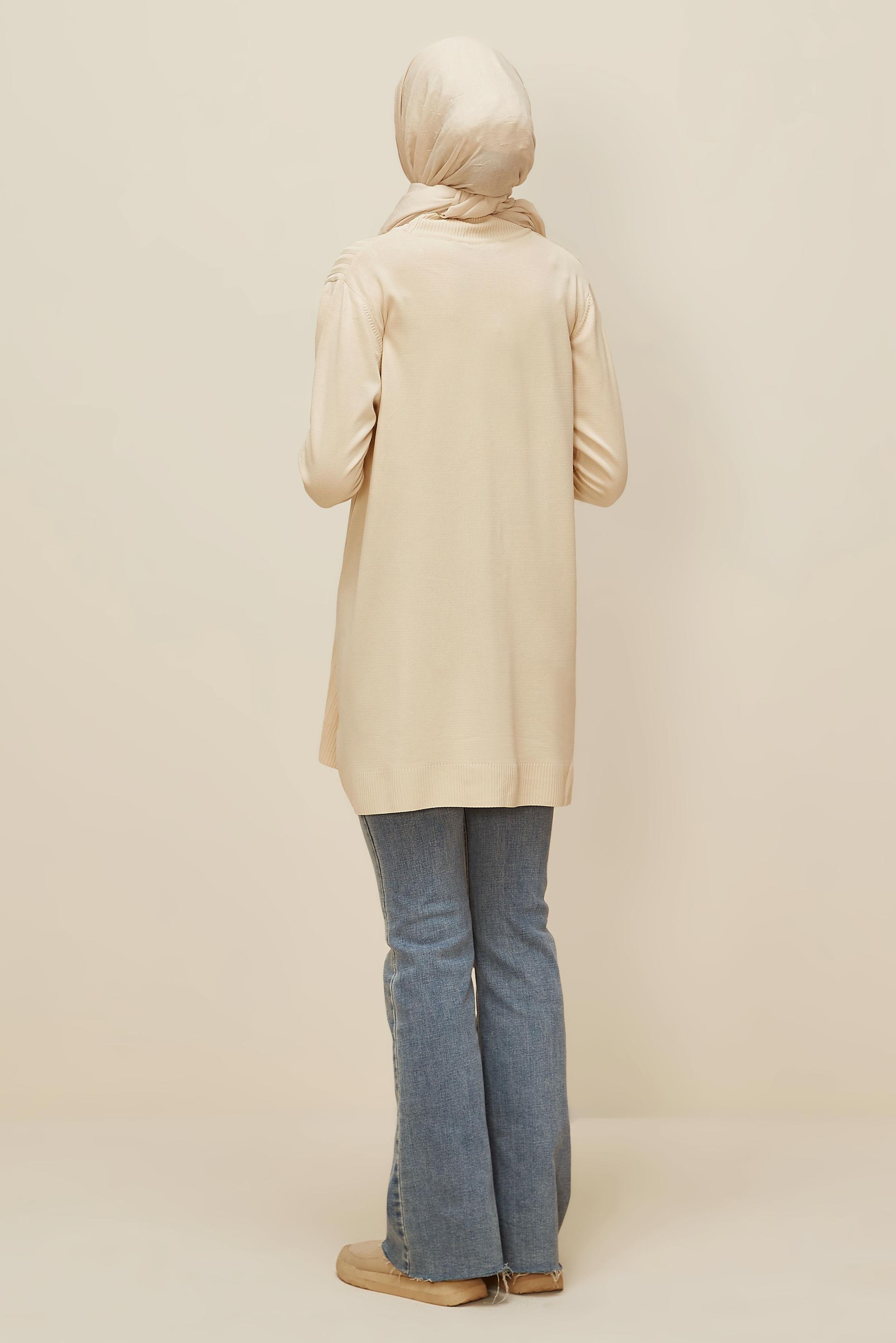 Hijab clothing BEIGE KNITWEAR TUNIC 45846