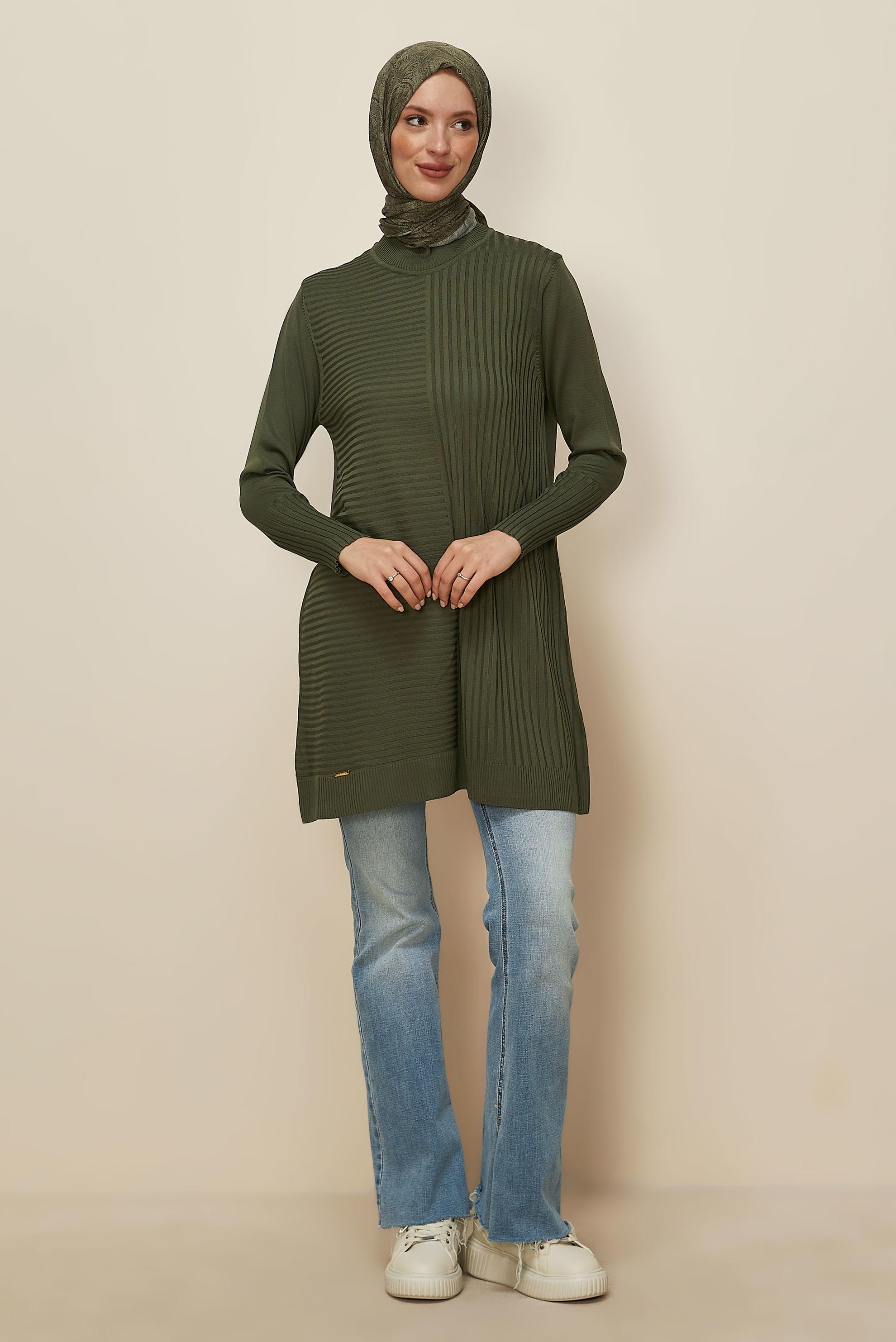 Hijab clothing KHAKI KNITWEAR TUNIC 45846