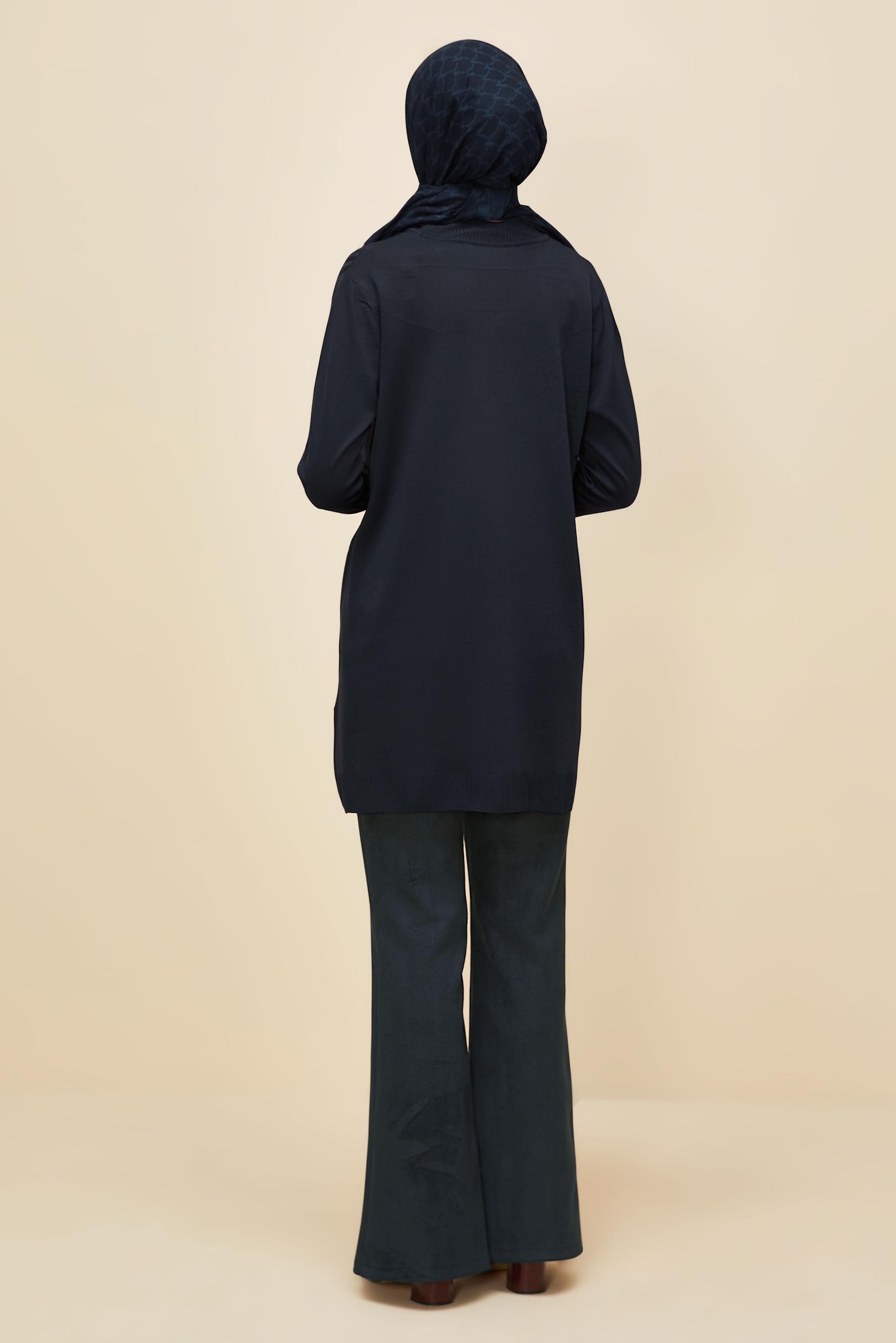Vêtements hijab BLEU MARINE TUNIQUE EN MAILLE 45846