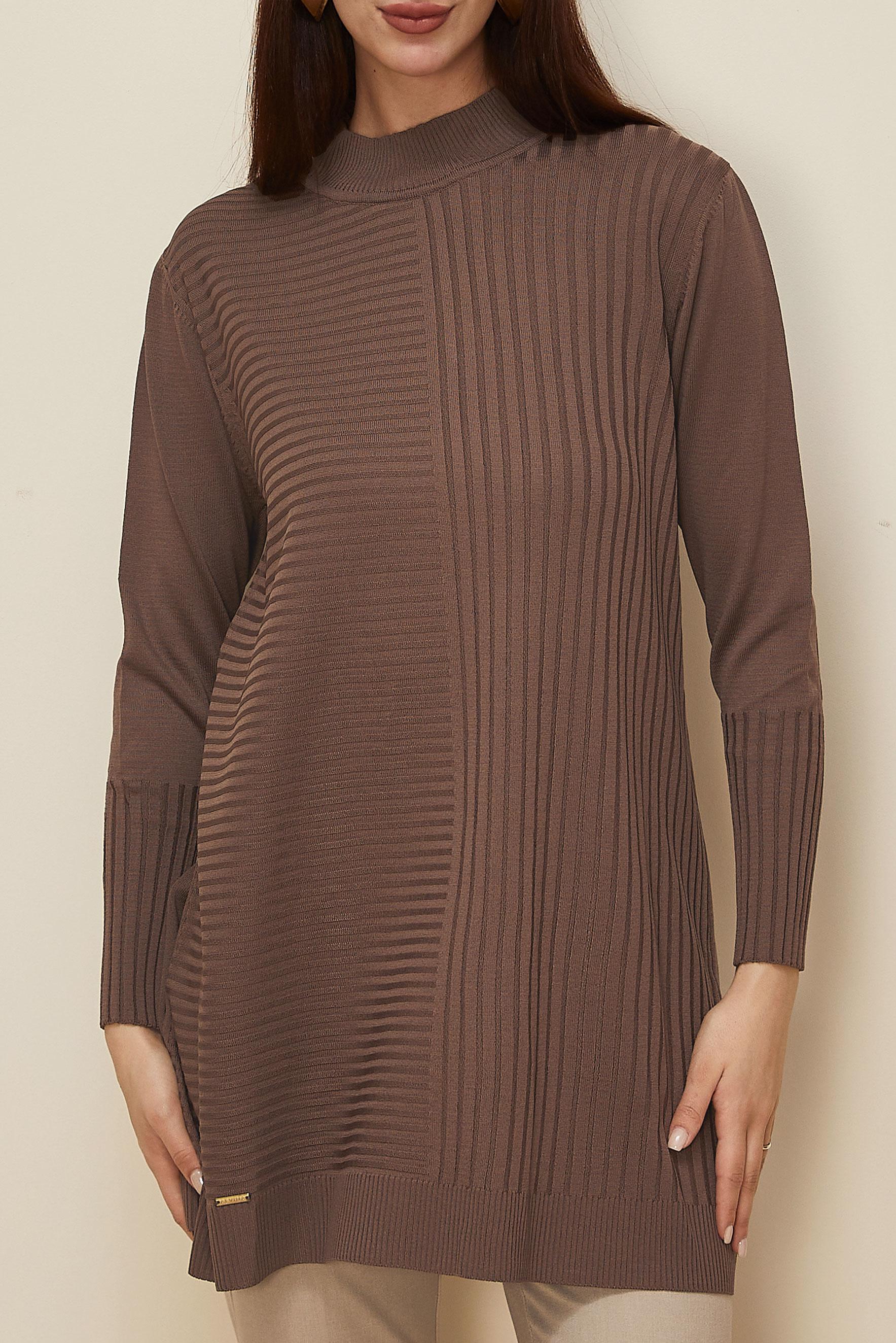 Vêtements hijab BRUN TUNIQUE EN MAILLE 45846