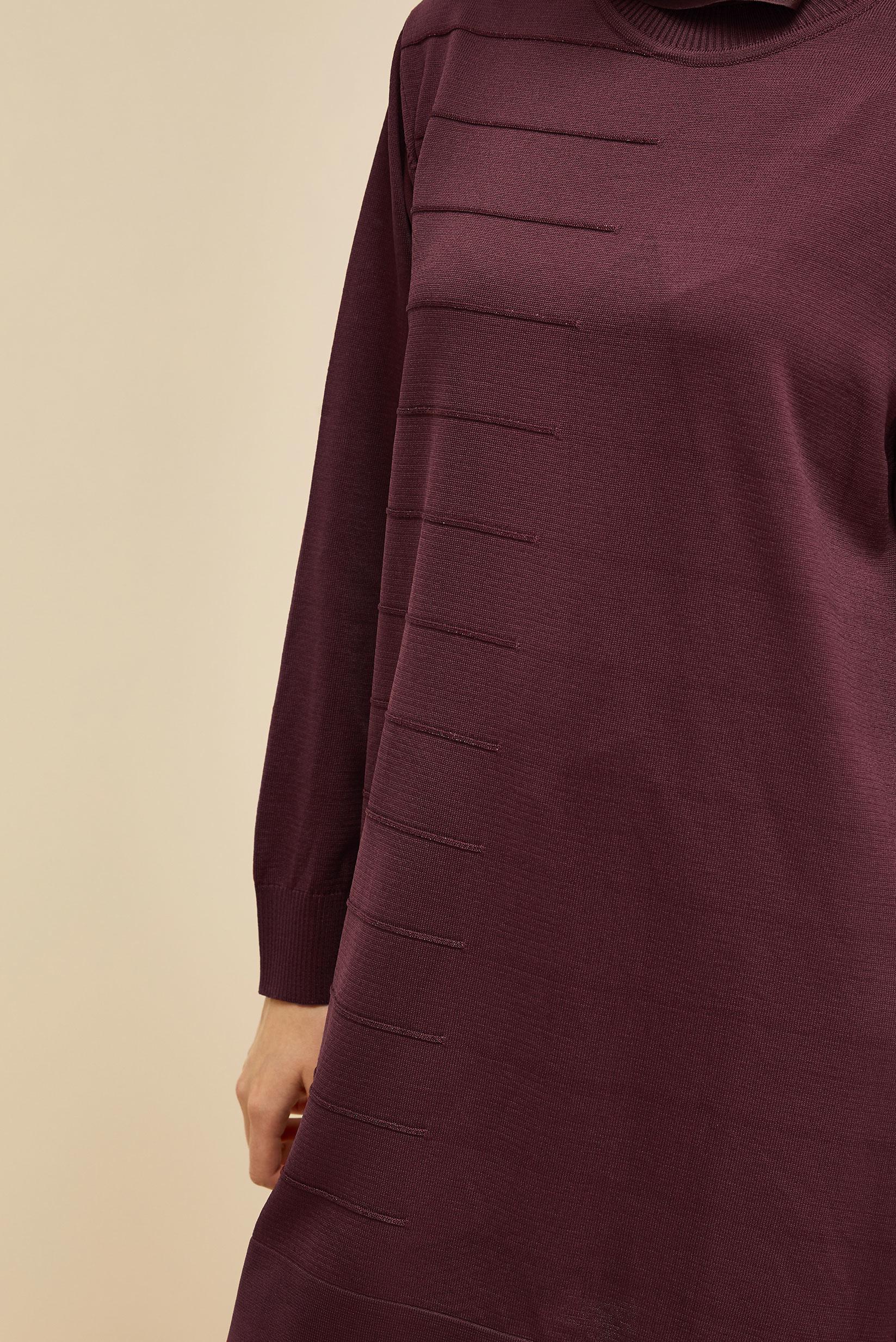 Tesettür giyim BORDO TRİKO TUNİK 45847