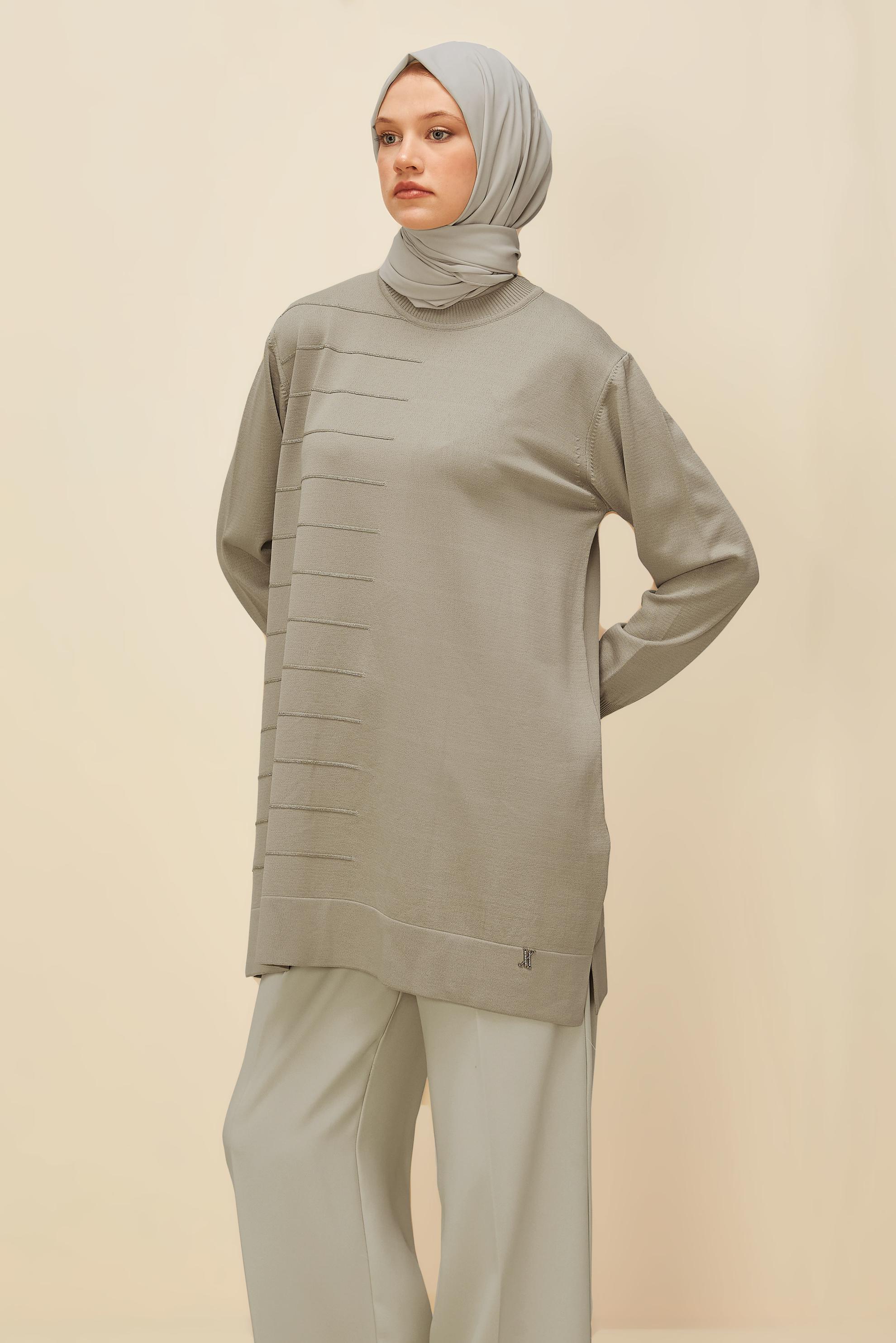 Hijab clothing BEIGE KNITWEAR TUNIC 45847