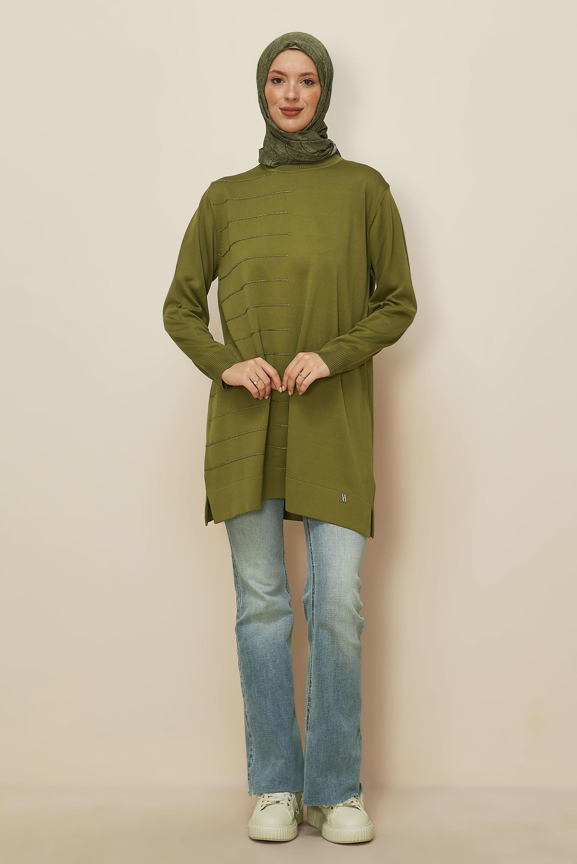 Hijab clothing GREEN KNITWEAR TUNIC 45847