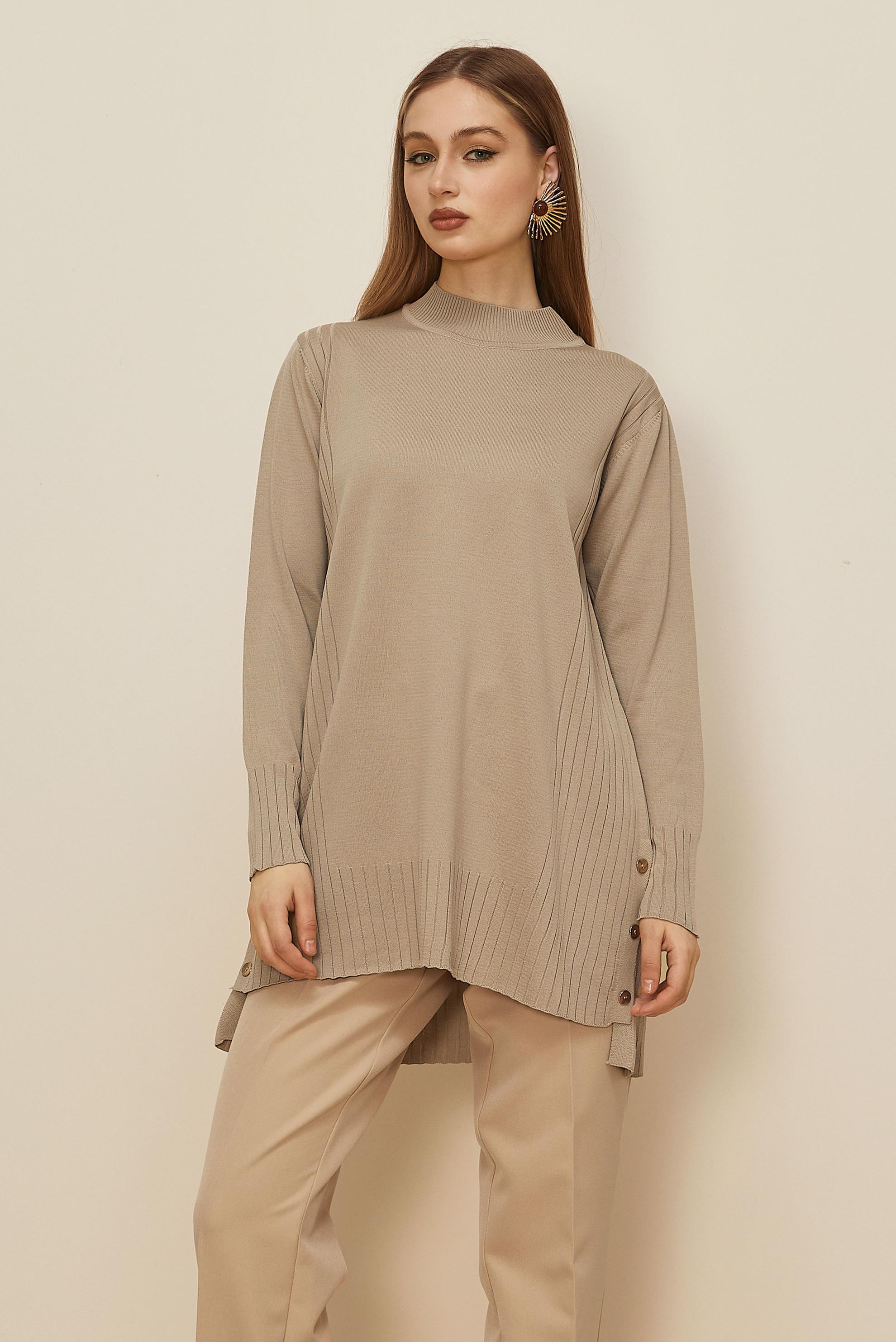 Hijab clothing BEIGE KNITWEAR TUNIC 45849