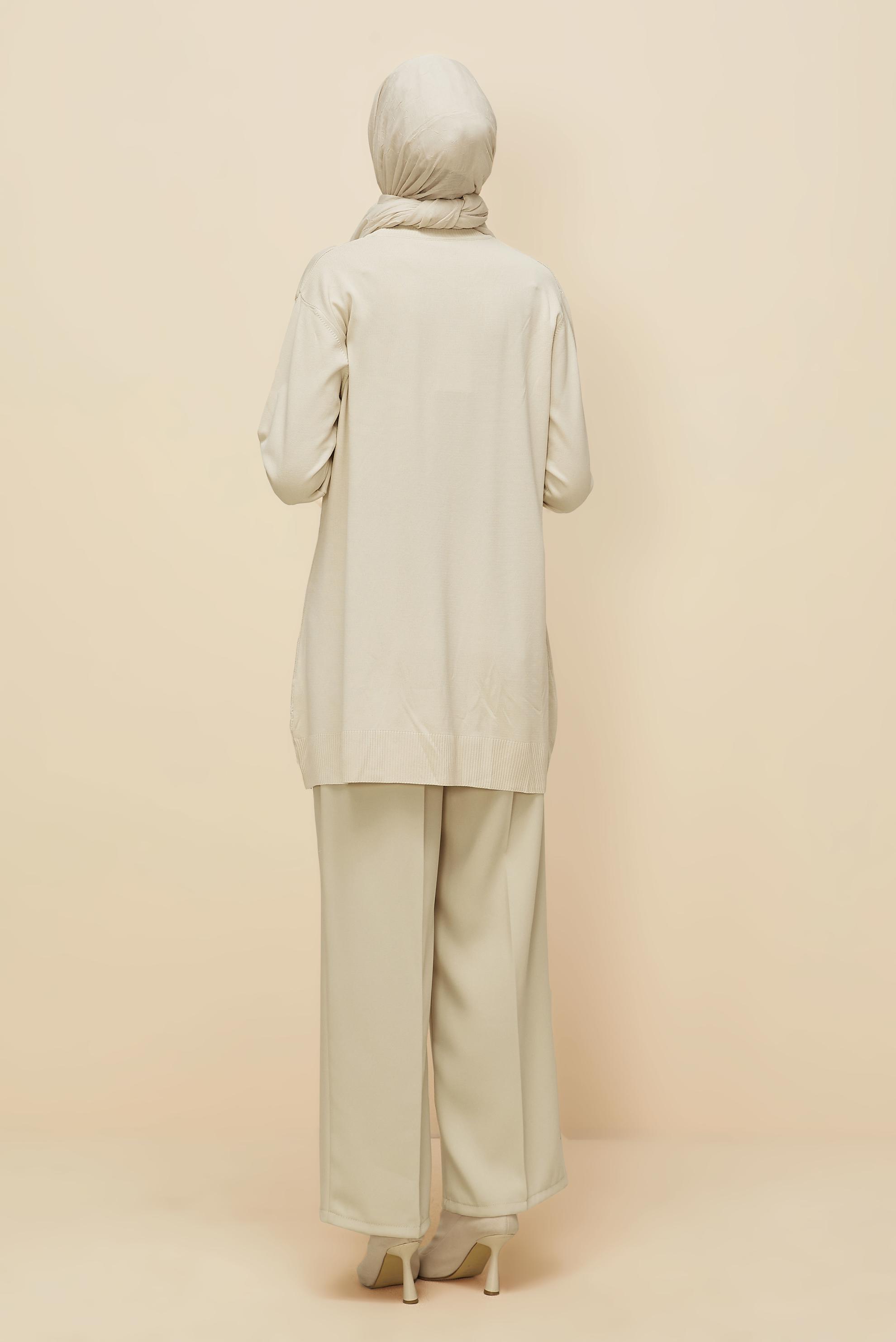 Tesettür giyim BEJ TRİKO TUNİK 45850