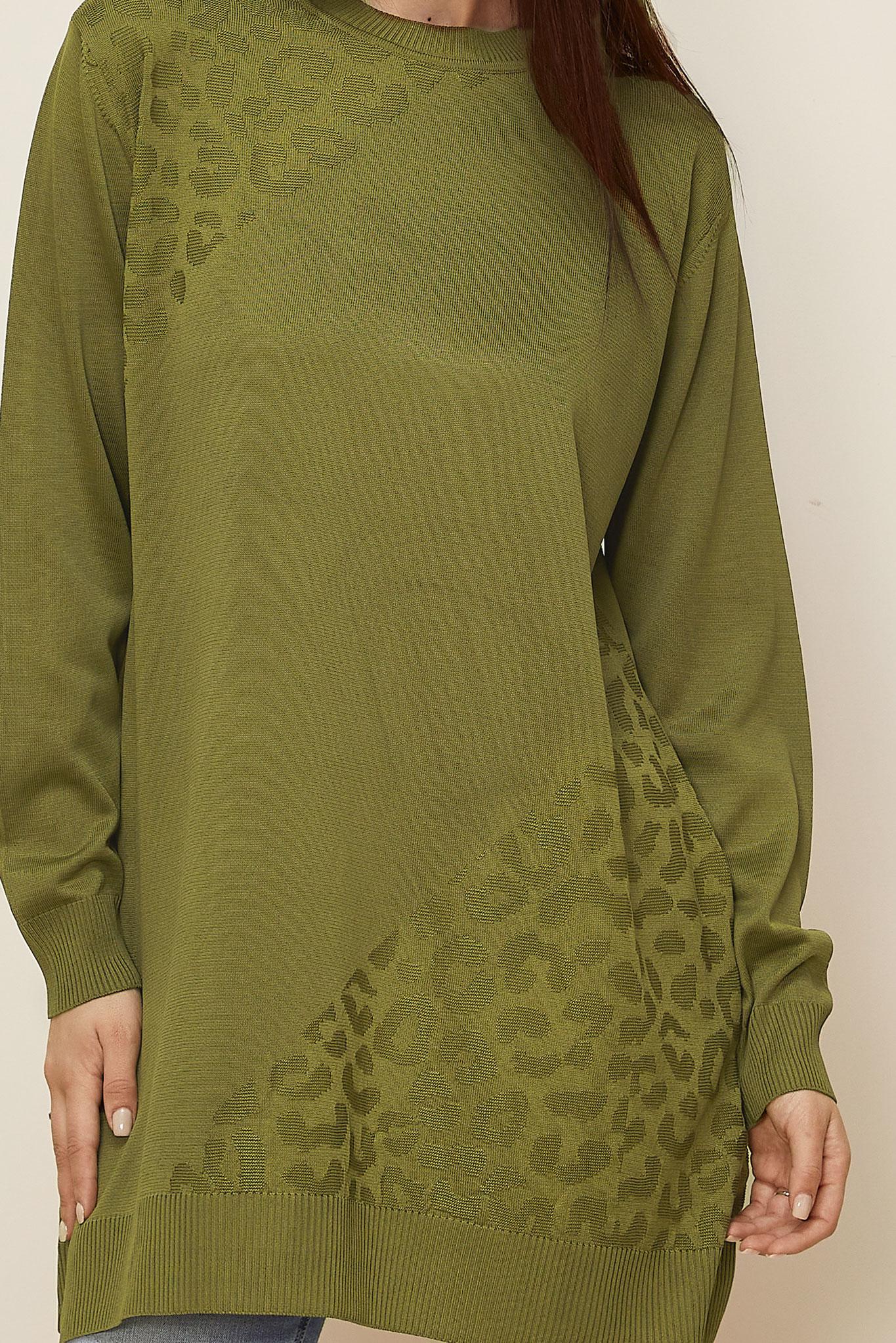 Tesettür giyim YEŞİL TRİKO TUNİK 45850