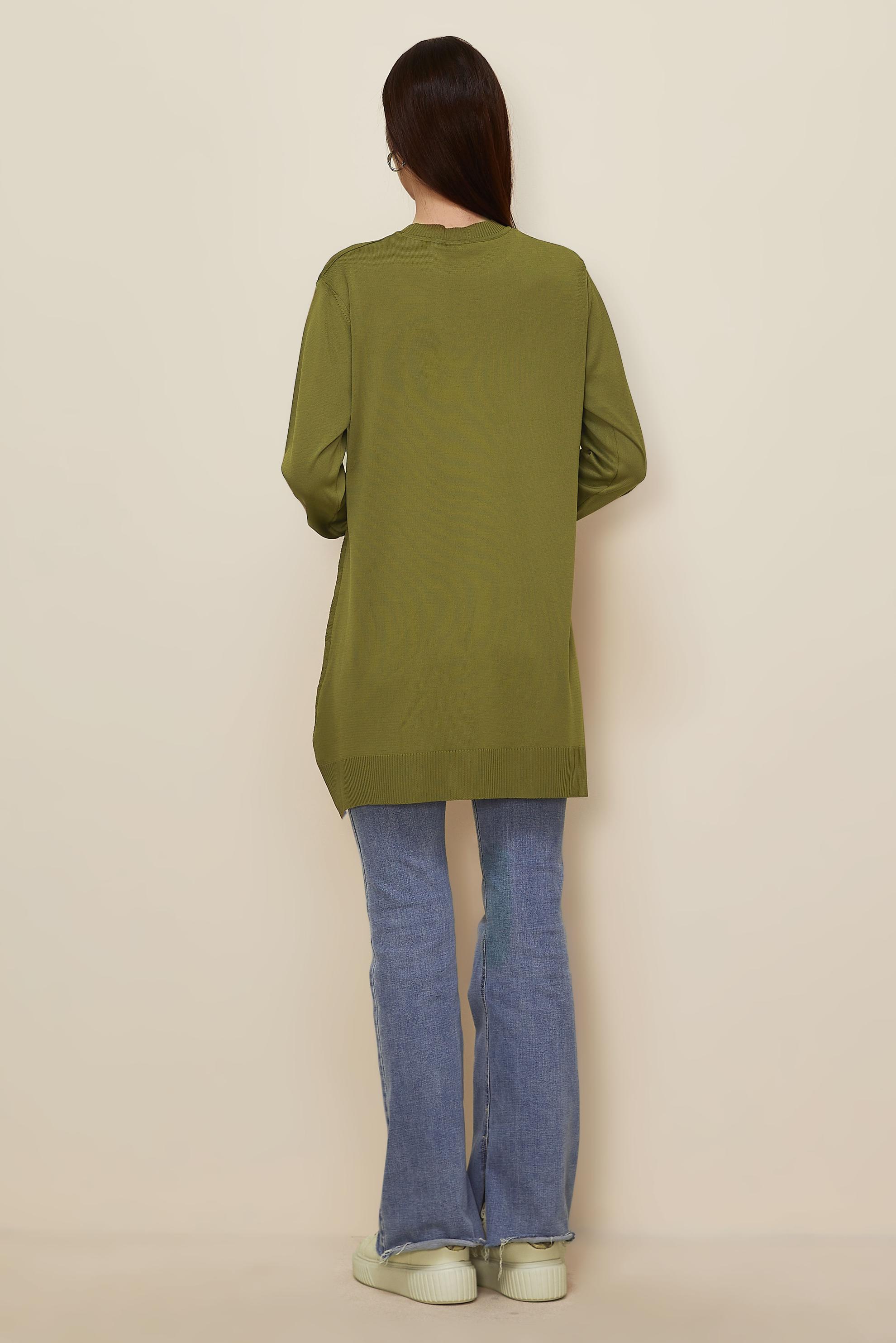 Tesettür giyim YEŞİL TRİKO TUNİK 45850