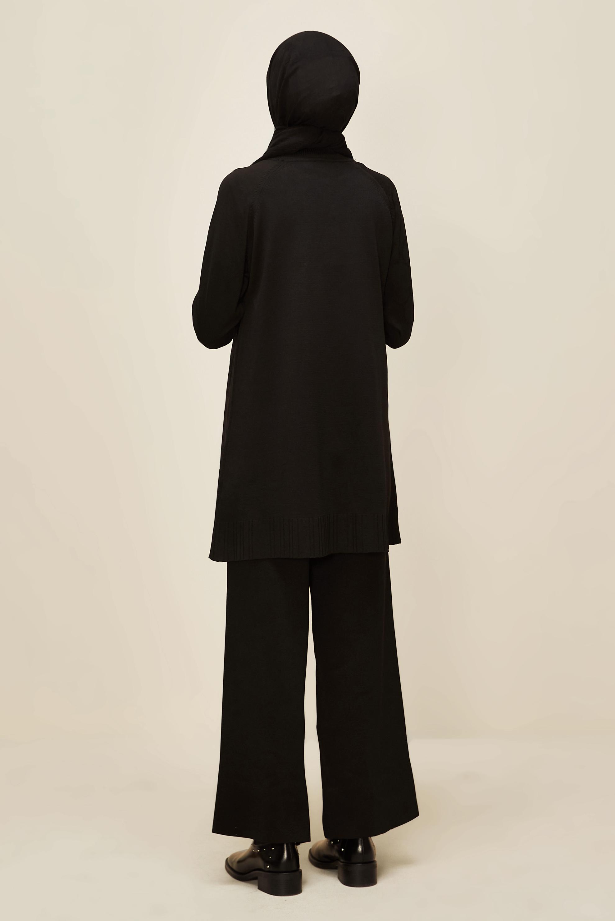 Tesettür giyim SİYAH TRİKO TUNİK 45851