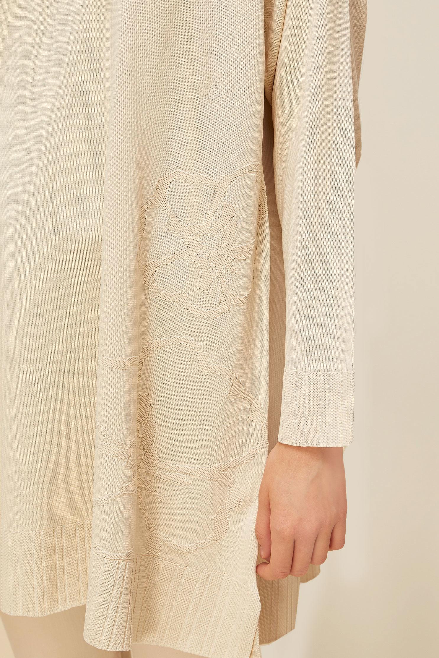 Tesettür giyim BEJ TRİKO TUNİK 45851