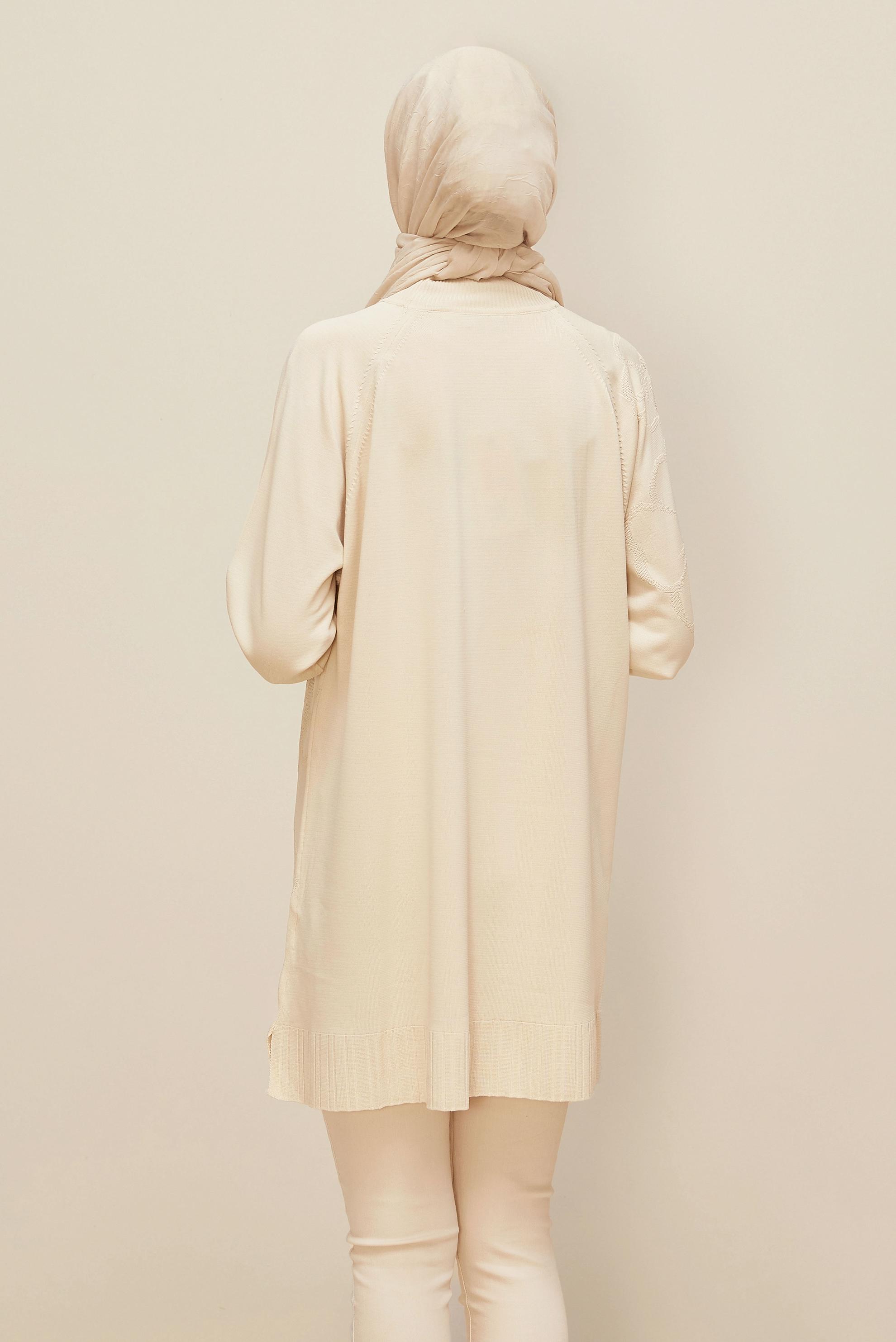 Tesettür giyim BEJ TRİKO TUNİK 45851