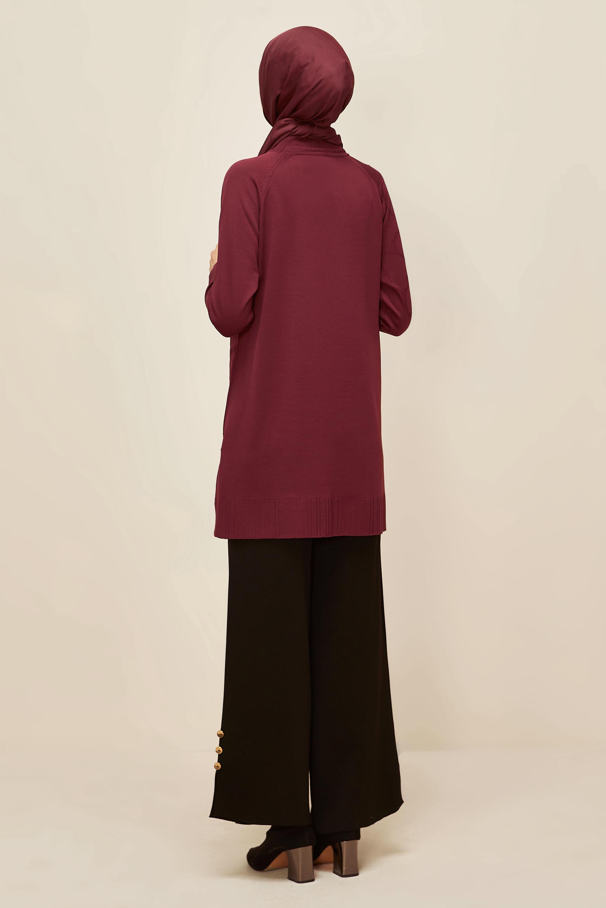 Vêtements hijab ROUGE BORDEAUX TUNIQUE EN TRICOTON 45851